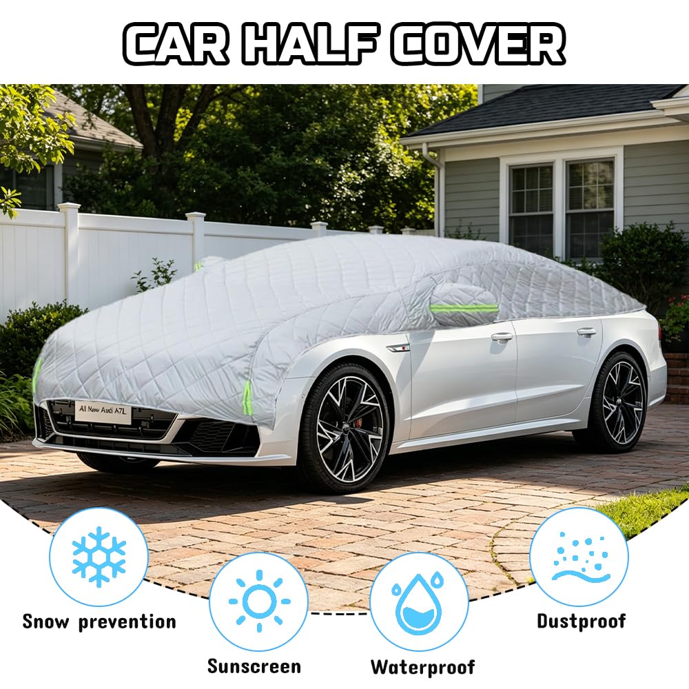 Hagelschutzplane Auto,5.4×2.5M Autoabdeckung Gegen Hagel Wasserdicht Staubdichte Sonnensicher, Baumwolle Auto-Hagelabdeckung,Wear Resistant hageldecke Für Die Meisten Autos Verdicken