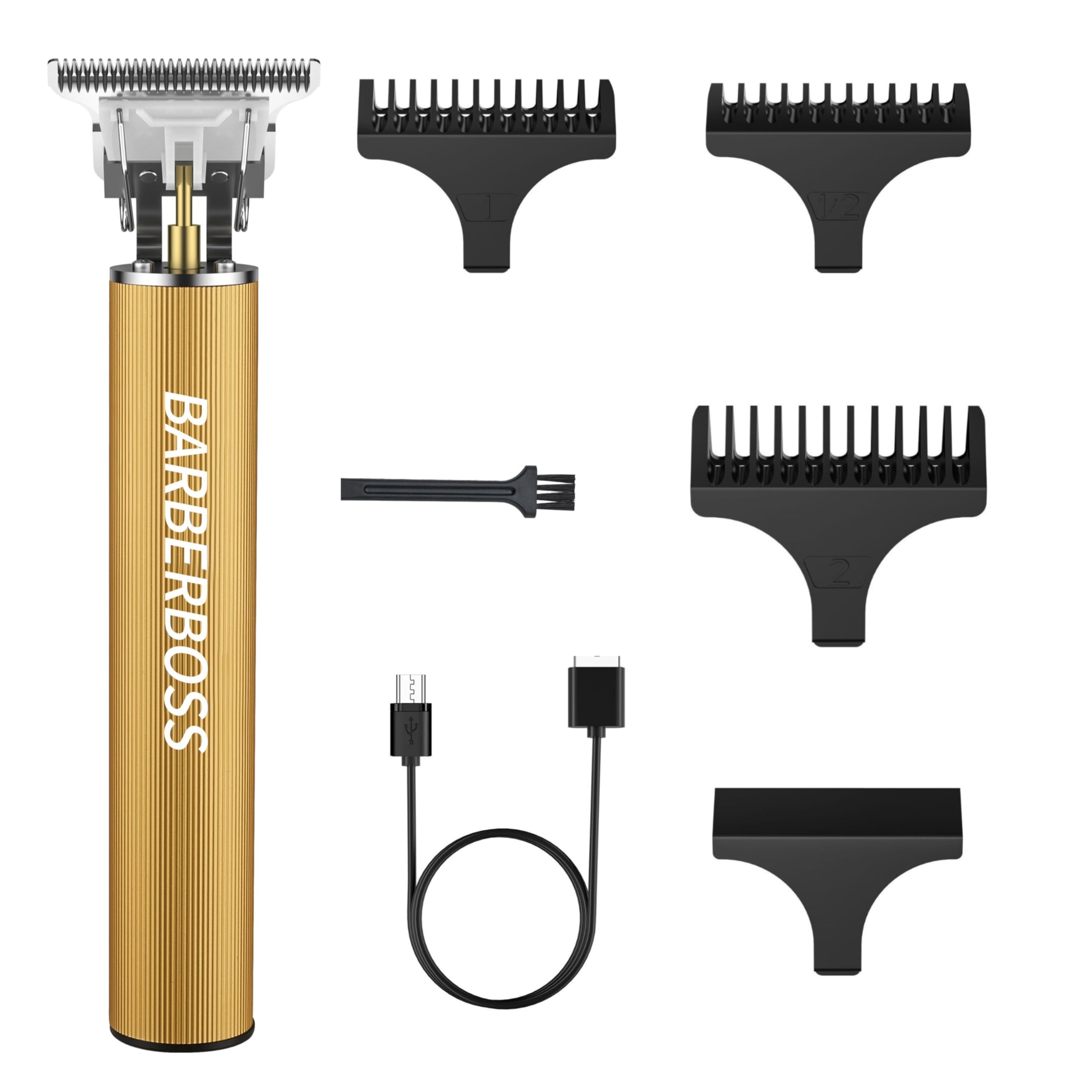 BarberBoss Haarschneidemaschine, Bartschneider für Herren, Wiederaufladbarer Bartschneider mit LED-Display, 3 Geschwindigkeitsstufen, Keramikklingen, USB-Aufladung, wasserdicht