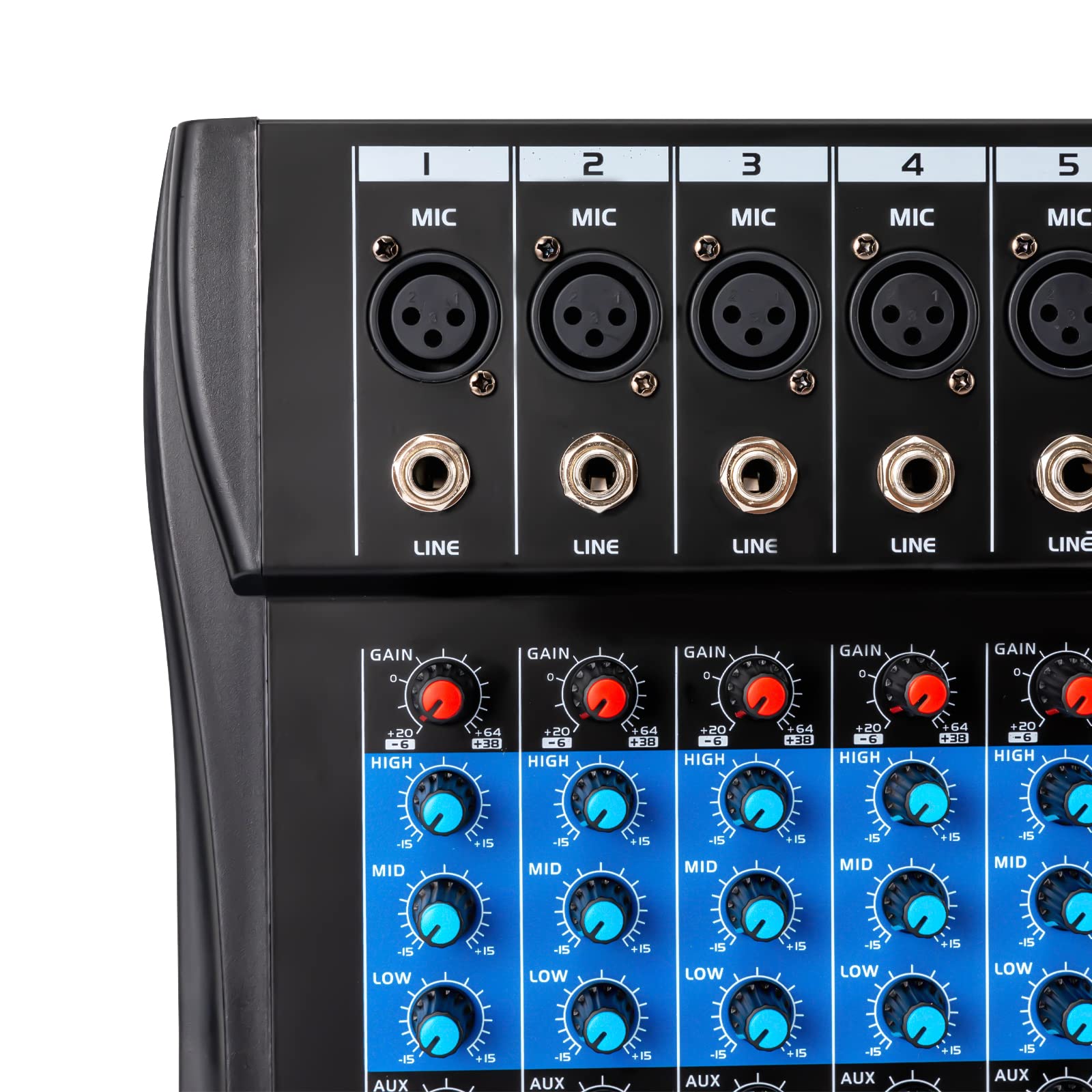Consola de mezcla profesional 48V 8 canales con entrada digital USB MP3 Bluetooth Pantalla LCD Estéreo DJ Audio Mixer para festivales de música Estudios de grabación 38x31x3.5cm