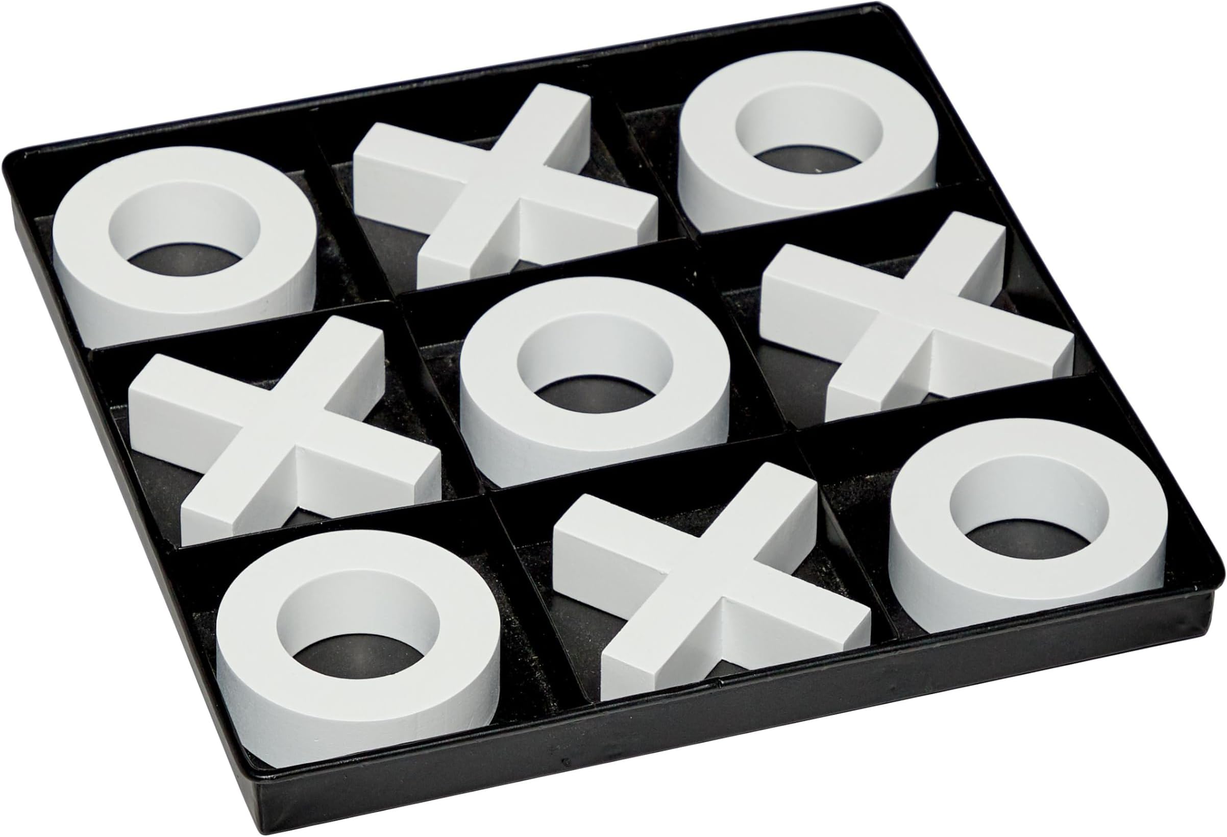 Deco 79 Modern Wood Square Game Set, 12" x 12" x 1", Black