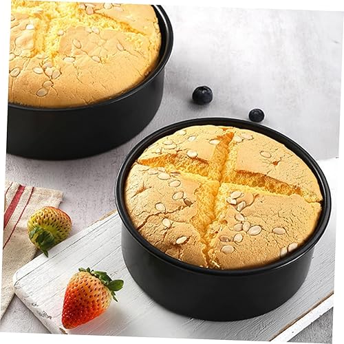 Miniatura 9 de Kichvoe Molde redondo de acero inoxidable, negro, 12 pulgadas