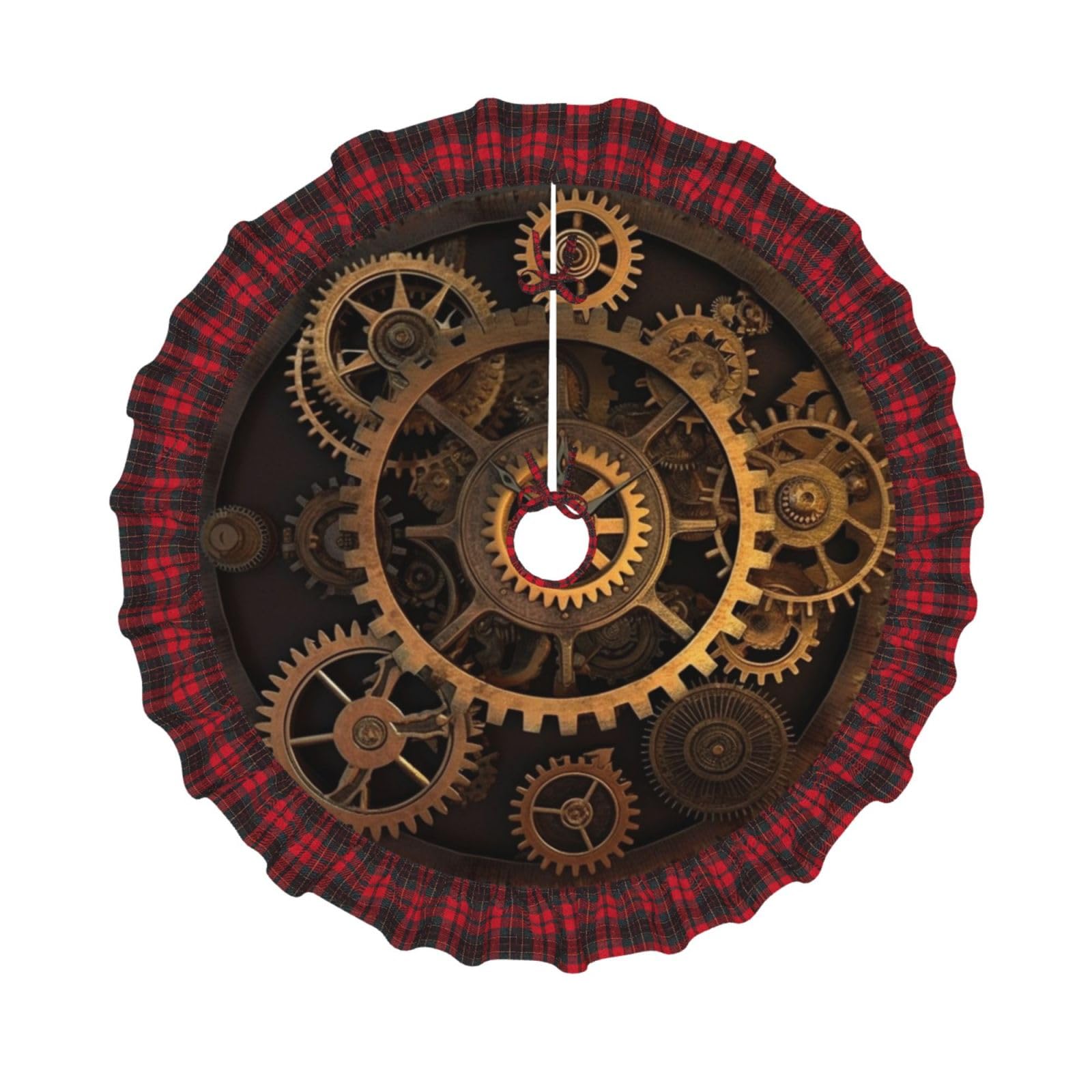 Jupe de sapin de Noël avec engrenages horloge pour cacher le pied du sapin