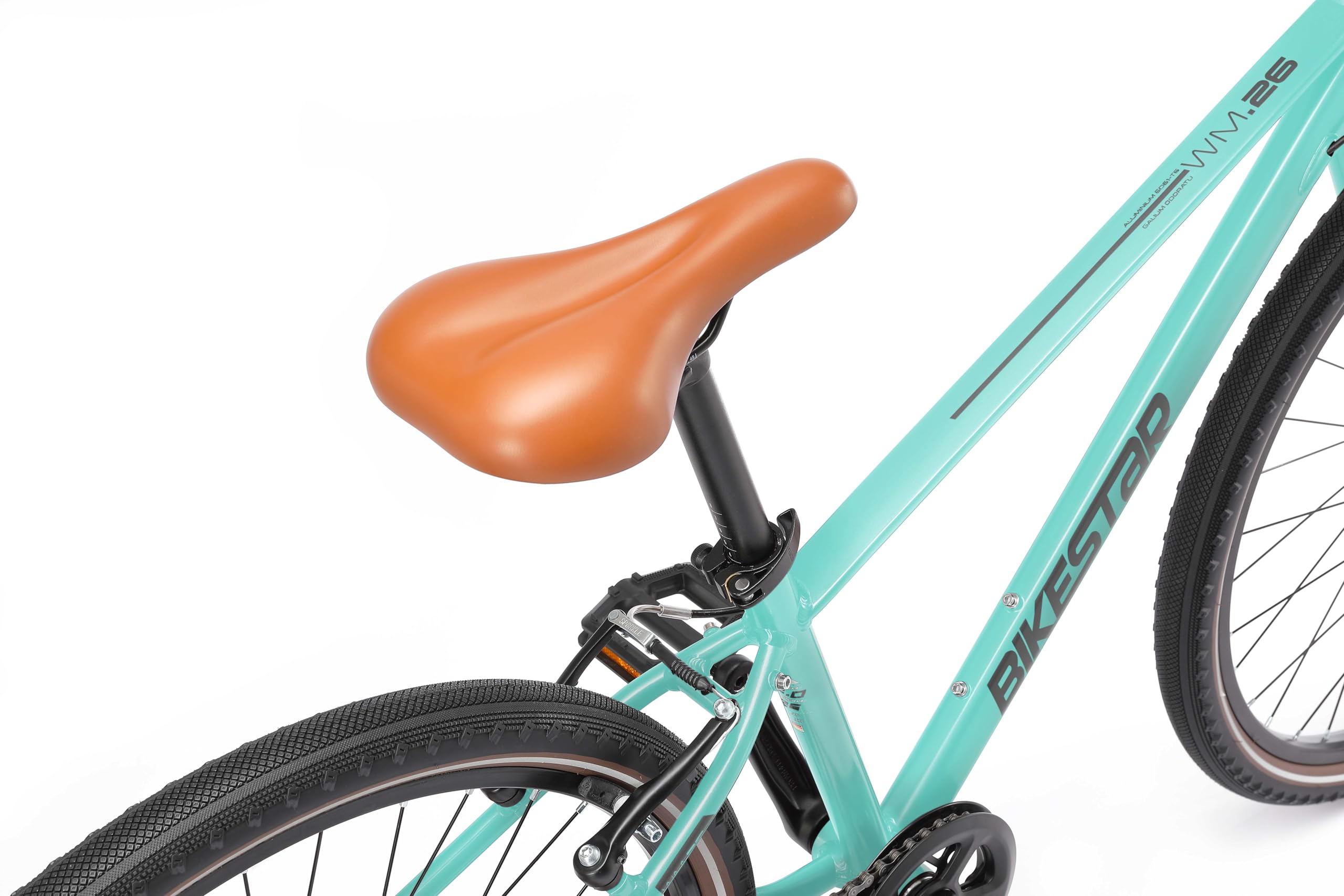 BIKESTAR Vélo VTC de Ville Poids léger 10kg en Aluminium | Bicyclette 26 Pouces, 9 Vitesses Shimano, Urbain
