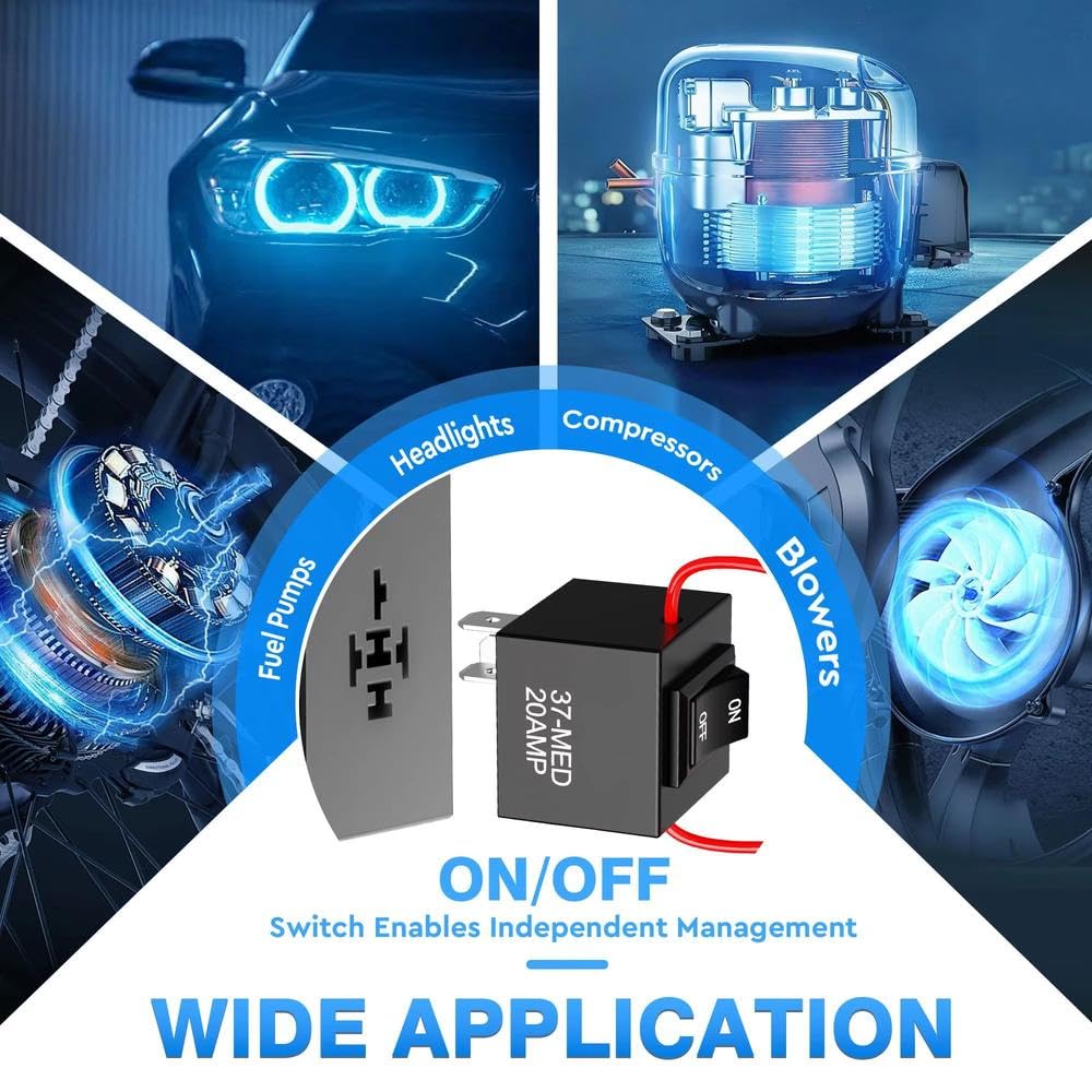 Kit Interruptor Derivación Relé 12V 9038A De 6 Piezas Regiones