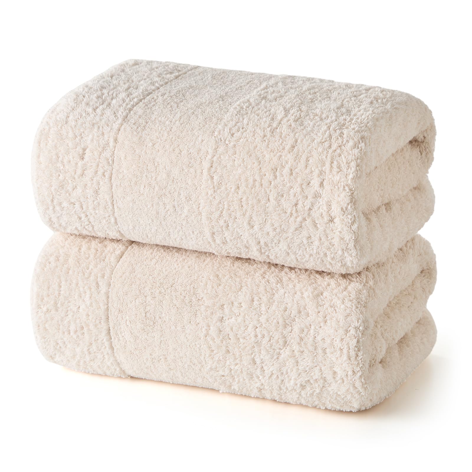 REDKISS Towels 2 Pack Luxury Extra Large Bath Towels Set 30 x 58 Inches – 100% Cotton, Ultra Soft Highly Absorbent & Quick Dry Towels for Bathroom, Gym, Hotel, Spa, Sand Beige