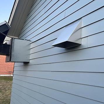 7 Inch Wall Vent Cap - Painted White Steel - Screen Only - Heavy Duty Hooded Metal Caps - Fresh Air Intake Vent for Side Walls by Vent Works