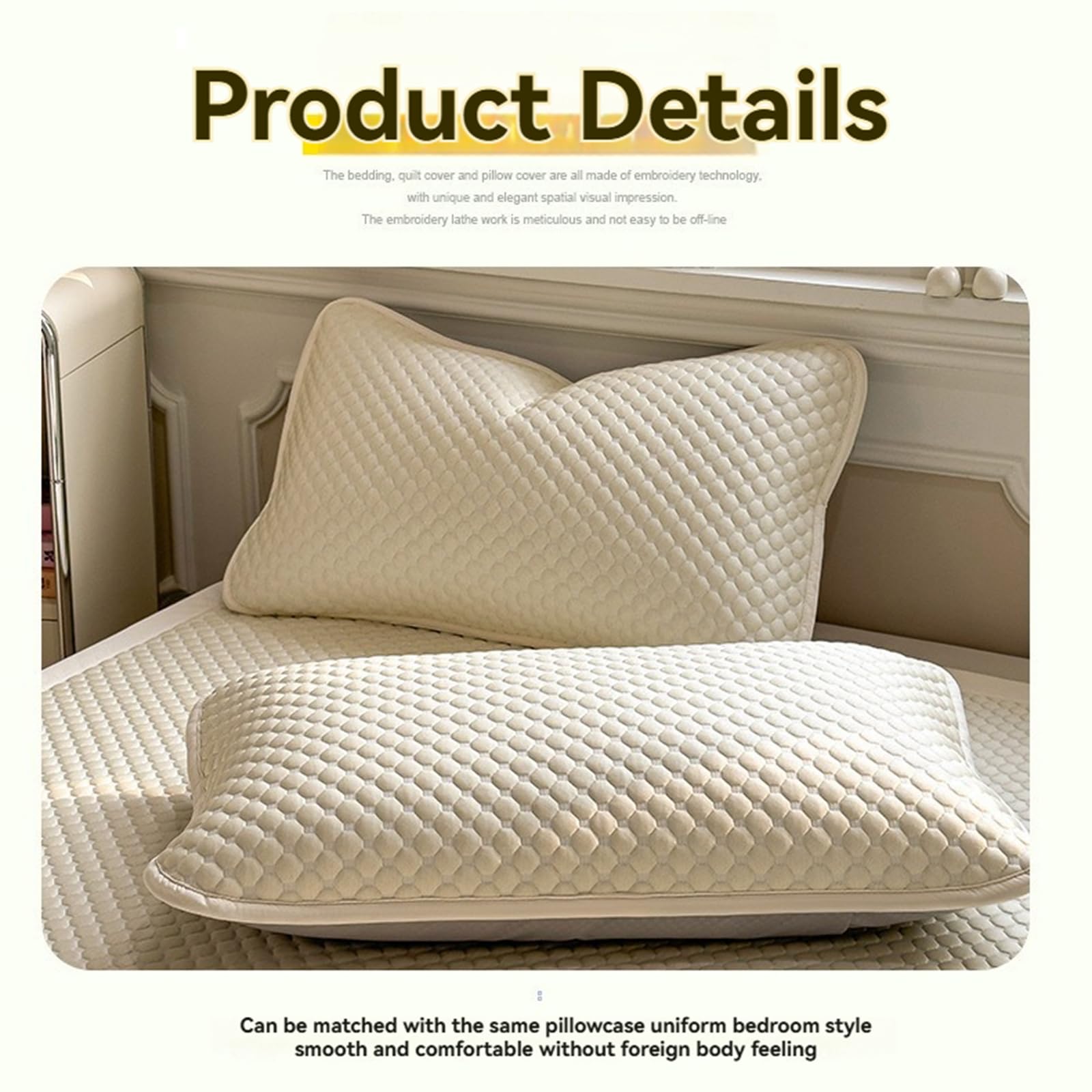 Set di 3 coprimaterassi rinfrescanti per letto queen size, con perline di ghiaccio 3D, morbido e traspirante, per chi dorme al caldo (120 x 200 cm + 2 federe)