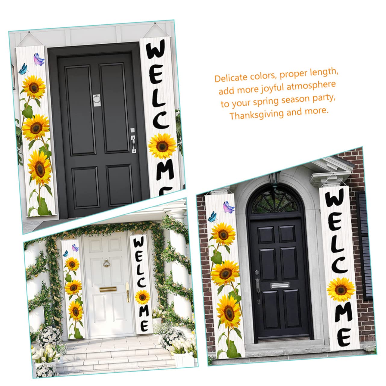Cabilock 5 Paar Willkommensbanner Herbstdekoration Für Den Außenbereich Für Die Veranda Willkommenstürbanner Herbst Zuhause Herbsttürdekor Verandadekor Frühlingstürdekorationen