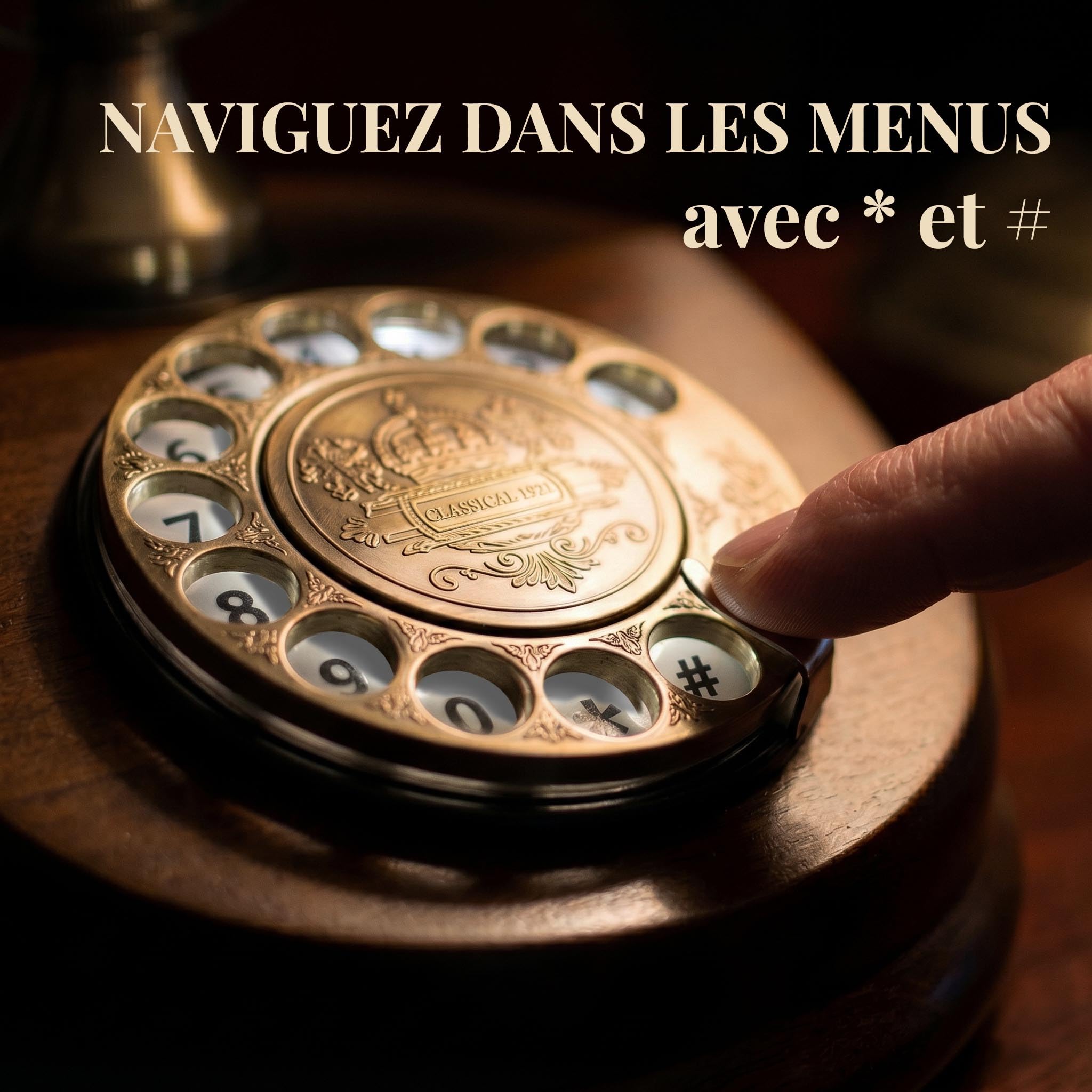 Opis Technology 1921 Cable Modèle A — Téléphone Fixe Vintage en Bois, Téléphone Rétro Filaire avec Cadran Rotatif et Cloche en Métal (sans Bluetooth)