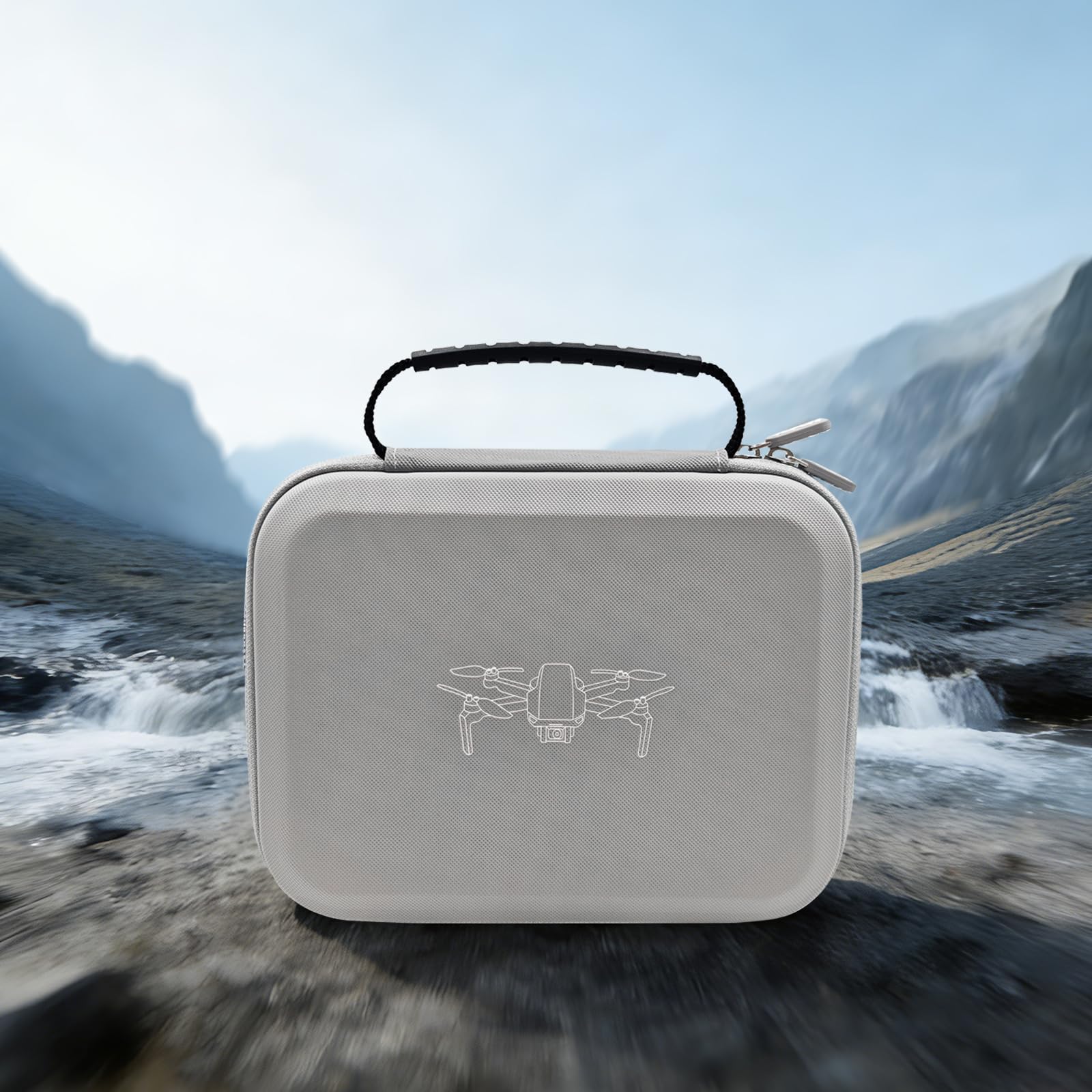 Mini Custodia per DJI 4K, Sacchetto Trasporto per Mini 2 SE, Borsa Portatile per Accessori Drone e Controller, Valigetta Compatta Impermeabile con Cintura Spalla, Grigio