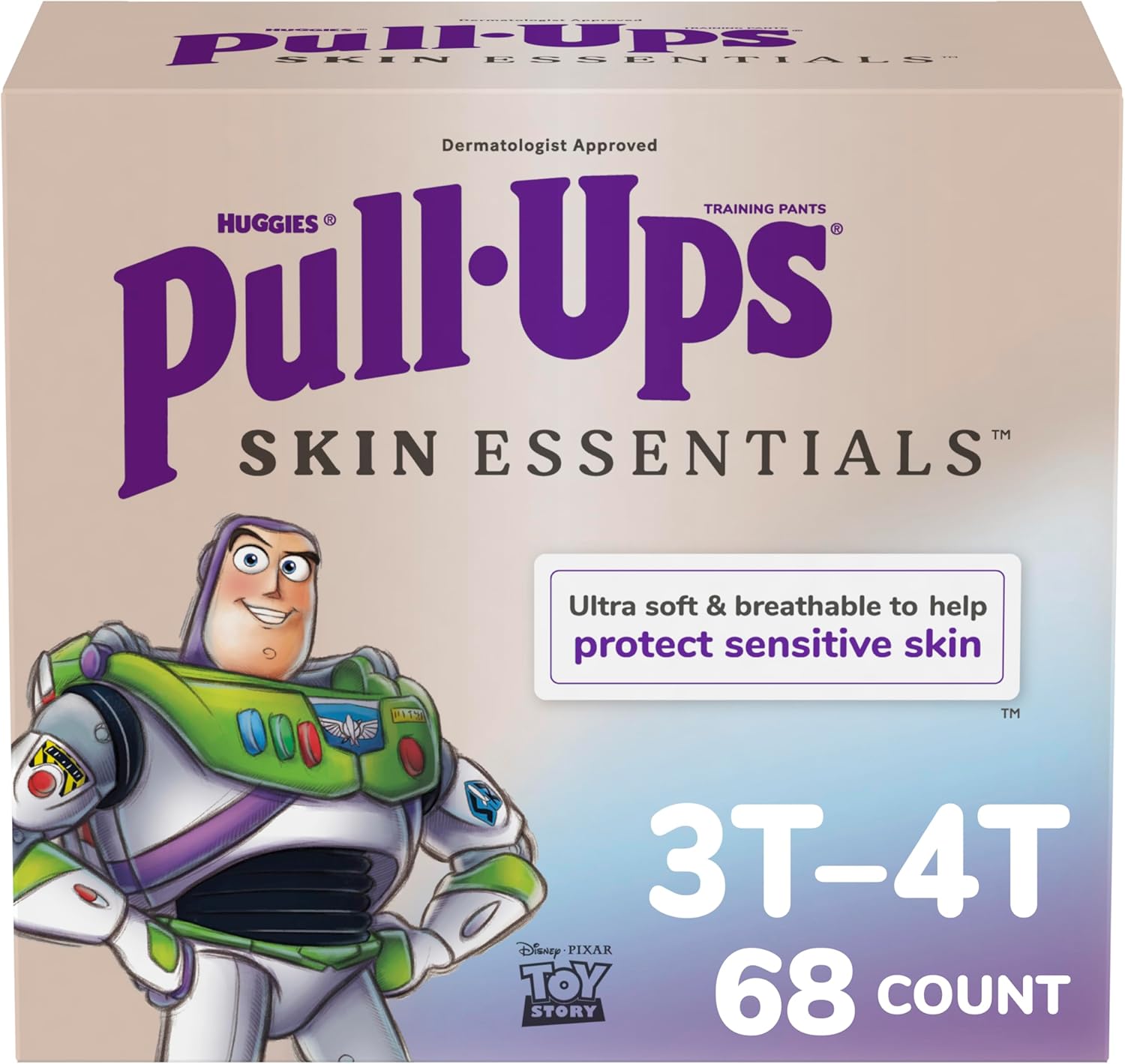 Pull-Ups Boys' Skin Essentials Potty Training Pants, Training Underwear, 3T-4T (32-40 lbs), 68 Ct 3T-4T 68