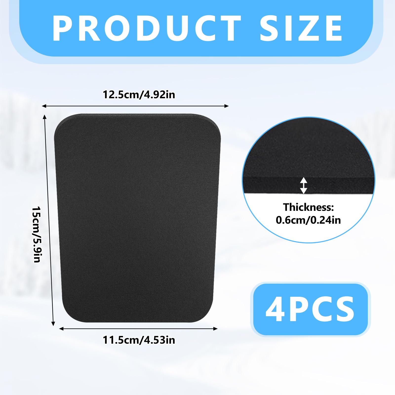 Lot de 4 protège-tibias snowboard en mousse épaisse pour chaussures de ski et snowboard