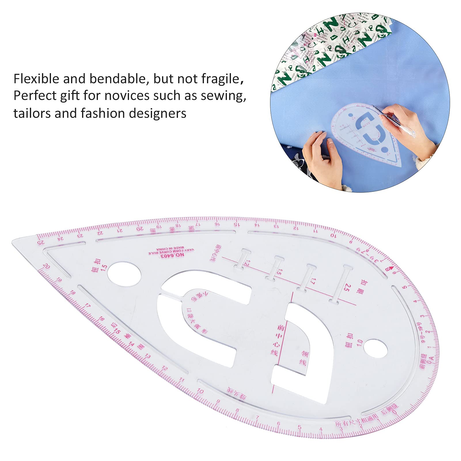 Règle Courbe Flexible 30cm - Dessin Technique, Couture, Artisanat - Plastique Vinyle Souple