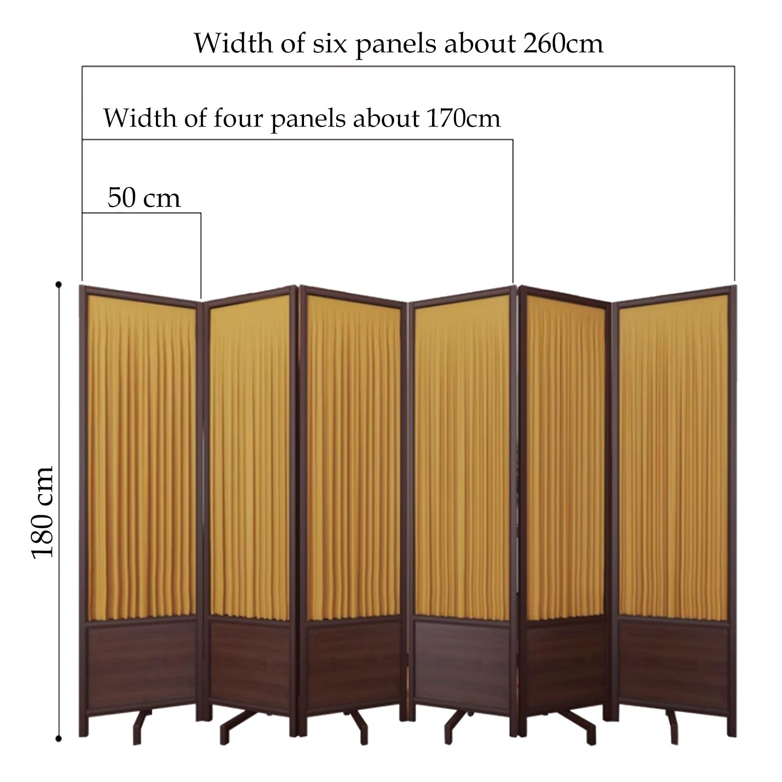 Biombo Separador de ambientes de Madera, Mampara de Oficina Amarilla/marrón/Blanca, Paneles divisorios de privacidad(White,4 Panels)