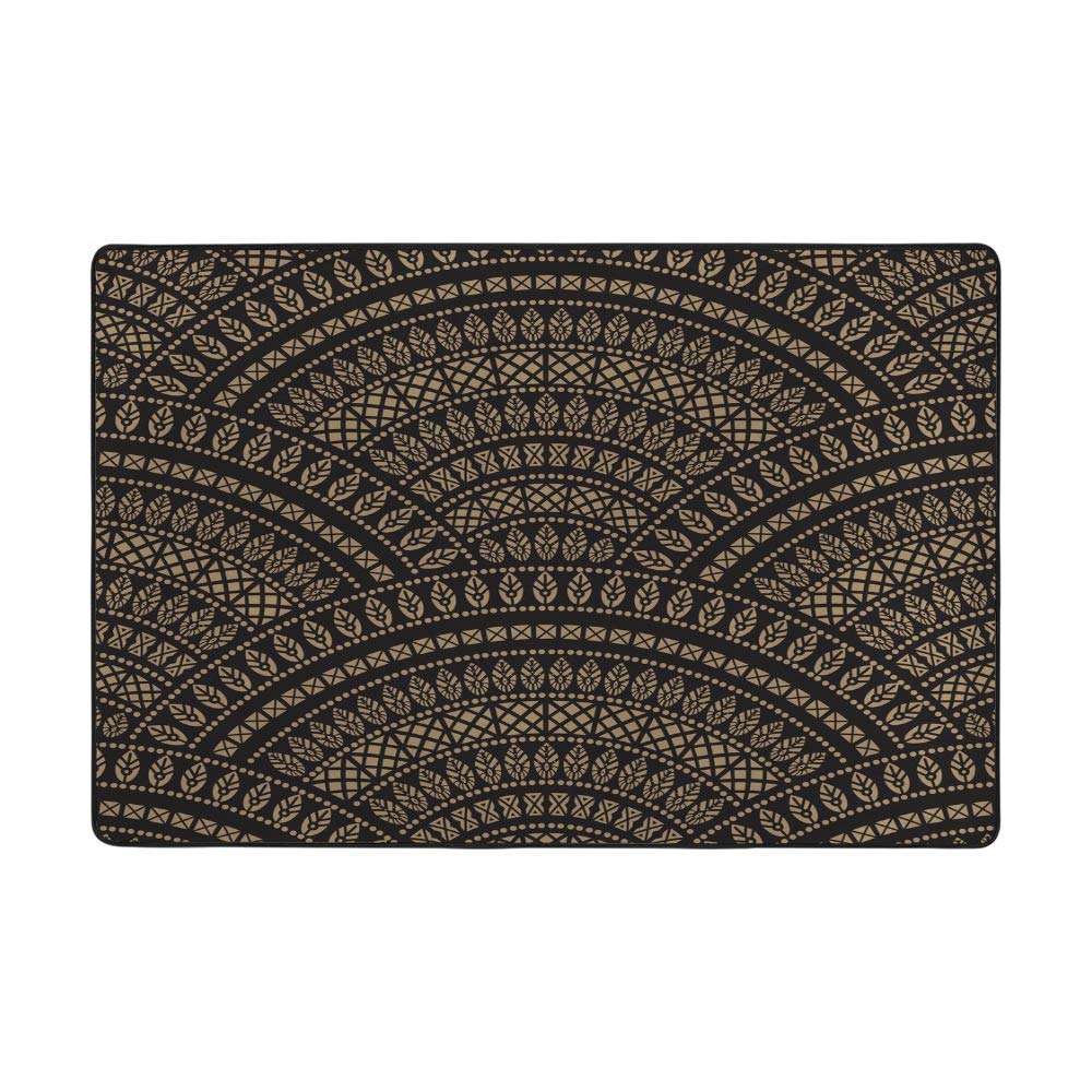 Grand tapis de sol antidérapant lavable intérieur style géométrique