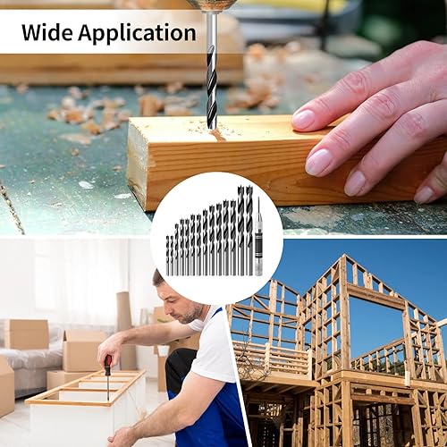 Miniatura 5 de Wood Drill Bit Set with Center Punch, 15 Pieces