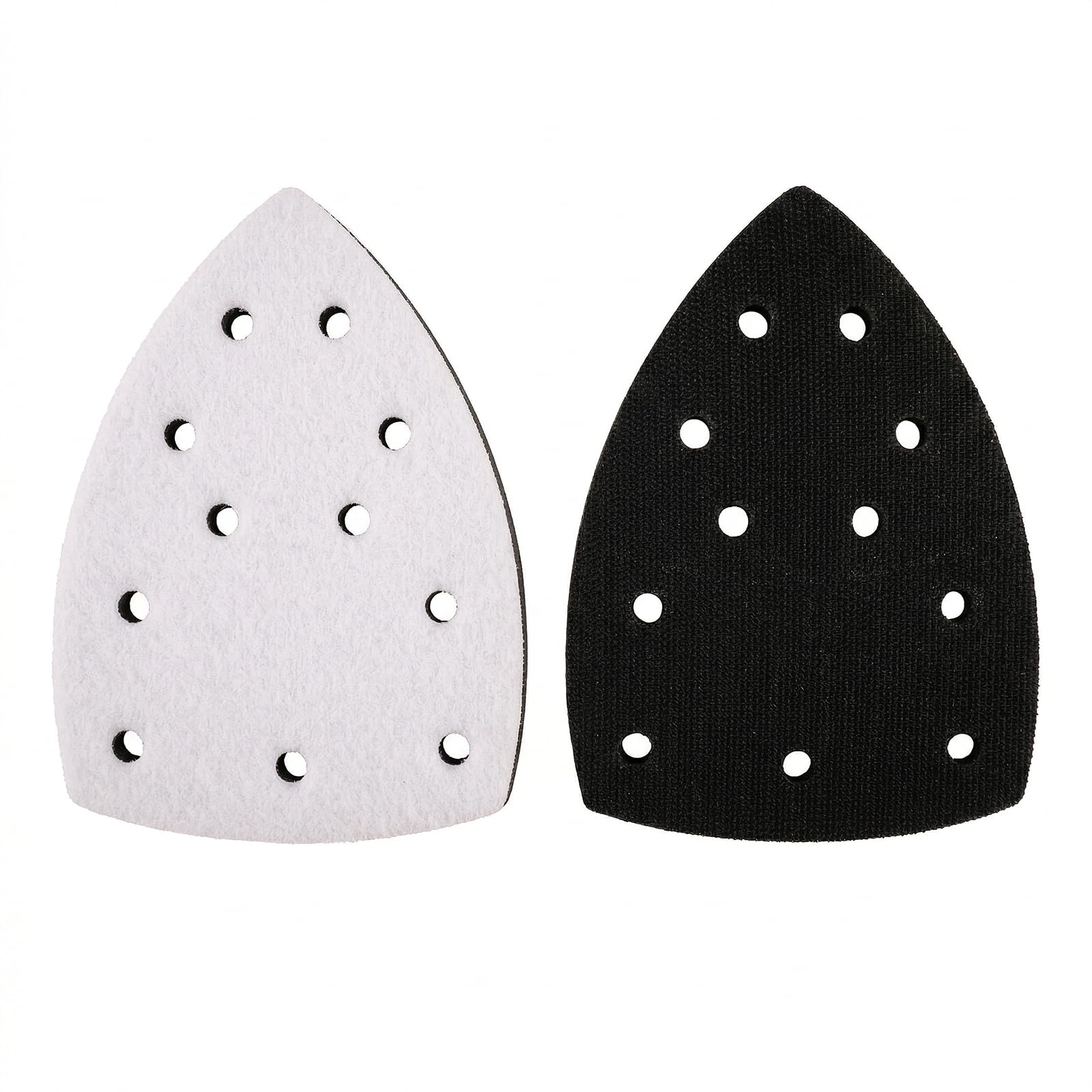 2 Pcs Foam Sanding Pads for Mouse Sander Padset, Soft Foam Interface Pads, 11 Hole Mouse Sanding PadsMouse Detail Sander Sandpaper Compatible with Bosch Multi-Sanders(152x105mm)