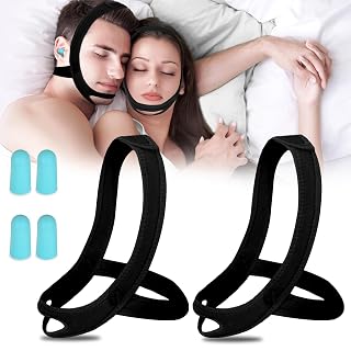 Snoring Chin Strap for Users, 2 Pack Adjustable Jaw Support Chin Strap to Keep Mouth Closed, Soft Snoring for Men Women, Lightweight Reusable, Snoring Dry Mouth, Easy Using - Amazon product rated Grade A