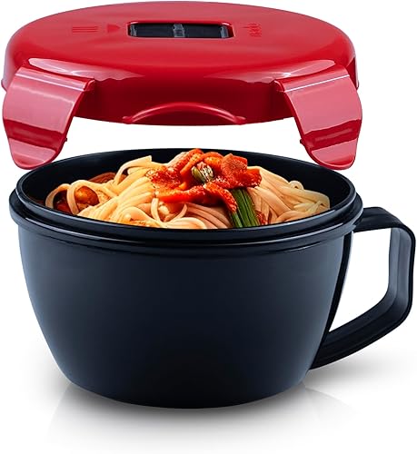 MATICAN Tazón de sopa para microondas con tapa, taza de sopa con tapa, recipientes de microondas para fideos ramen, sopa, bebidas, 31.11 onzas,