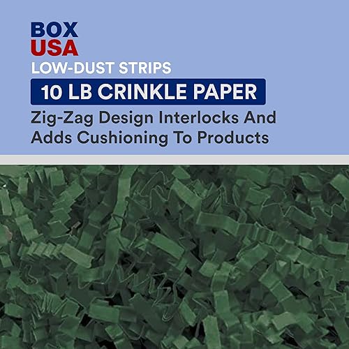 Miniatura 10 de BOX USA Papel kraft arrugado de 10 libras para embalaje, envío y mudanza, papel triturado para caja de embalaje, relleno de canastas, bolsas,