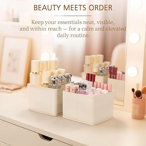 Miniatura 5 de Criusia Paquete de 15 organizadores de cajones para ropa, divisores plegables de tocador con 3 tamaños, contenedores de almacenamiento de tela,