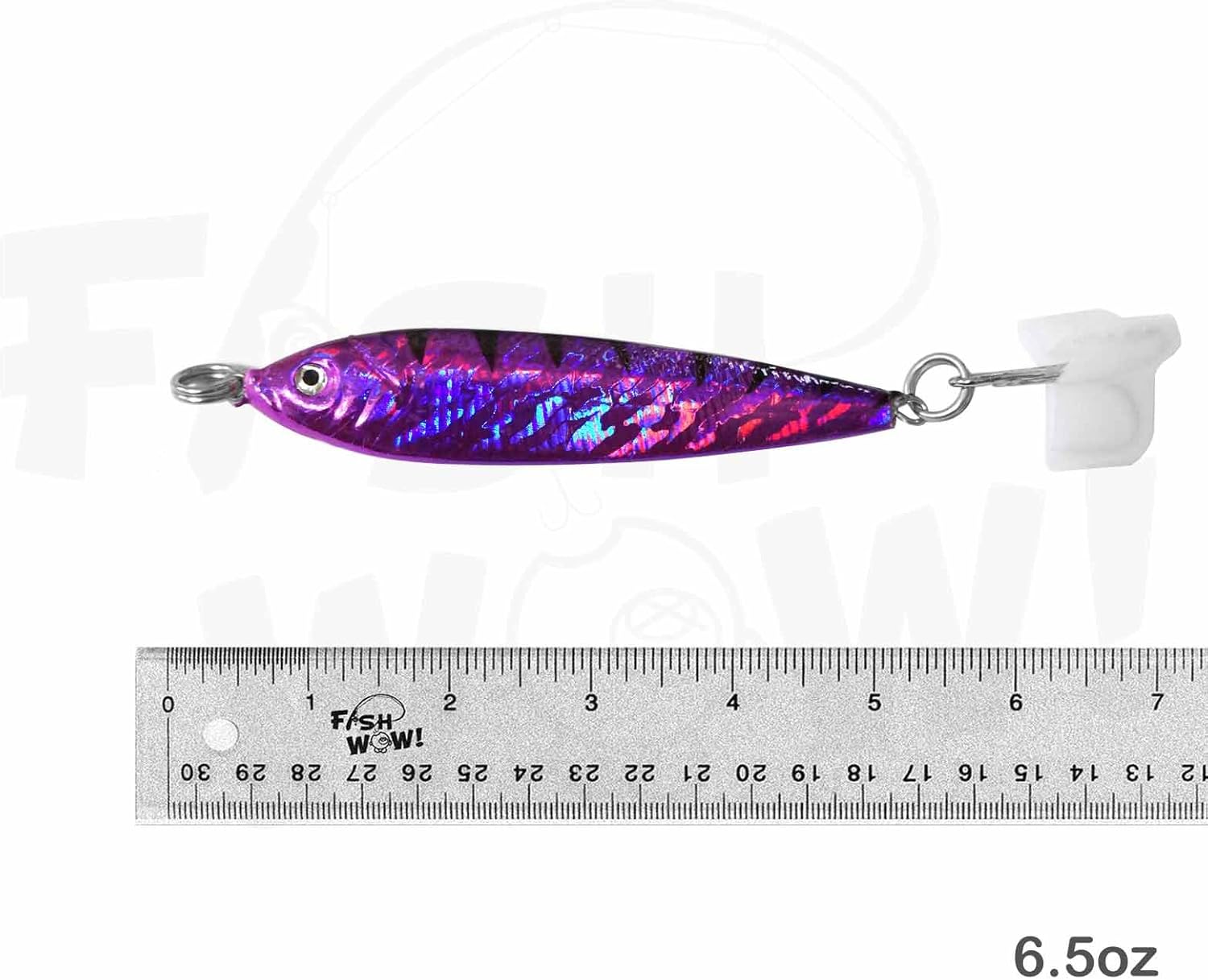 6pcs Fish WOW!® 6.5oz Fishing Mega Live Metal Bait Jig with Treble Hook - 3 Colors