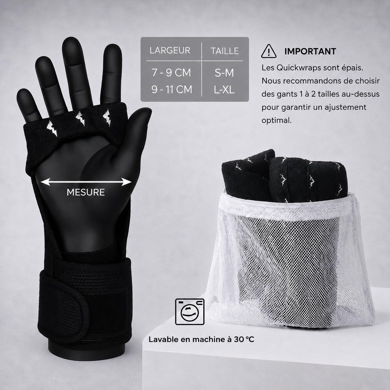 Bandage de Boxe Professionnel Ultra Rembourré avec Système d'enfilage Rapide