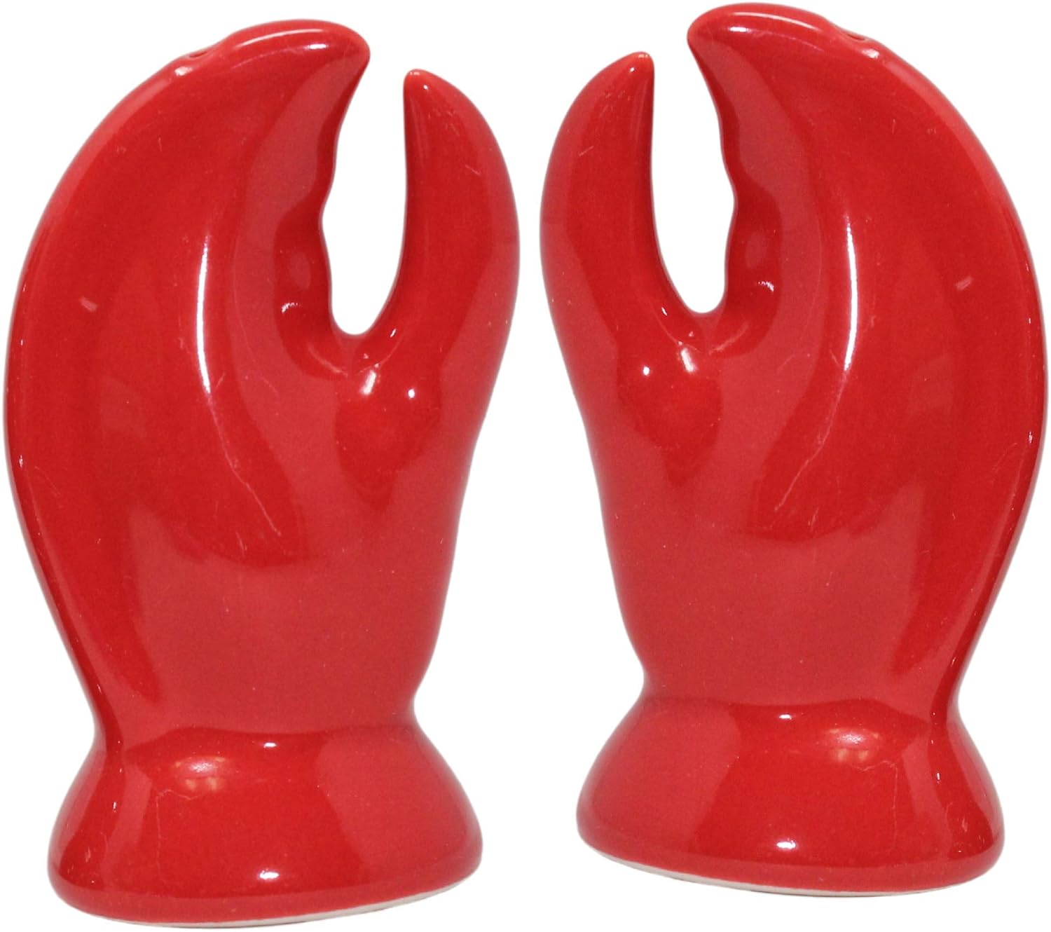 Needzo Red Ceramic Lobster Claw Salt and Pepper Shaker Set, Refillable Spice Holder Kitchen Accessory, 3 Inches