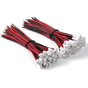 Chanzon 30 Pairs Jst PH 2.0 mm 22AWG 2Pin Pitch Plug Connector for UL1007 Tinned Copper Wire for Battery H67 H36 Blade Inductrix E010 E013
