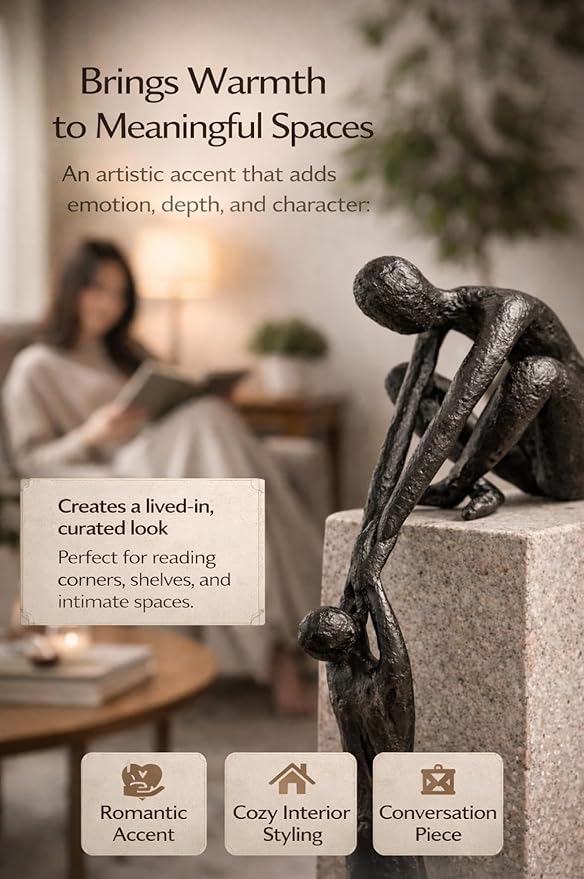 Escultura Abstracta de Hierro Fundido - Pareja Hombre Levanta Mujer miniatura 6