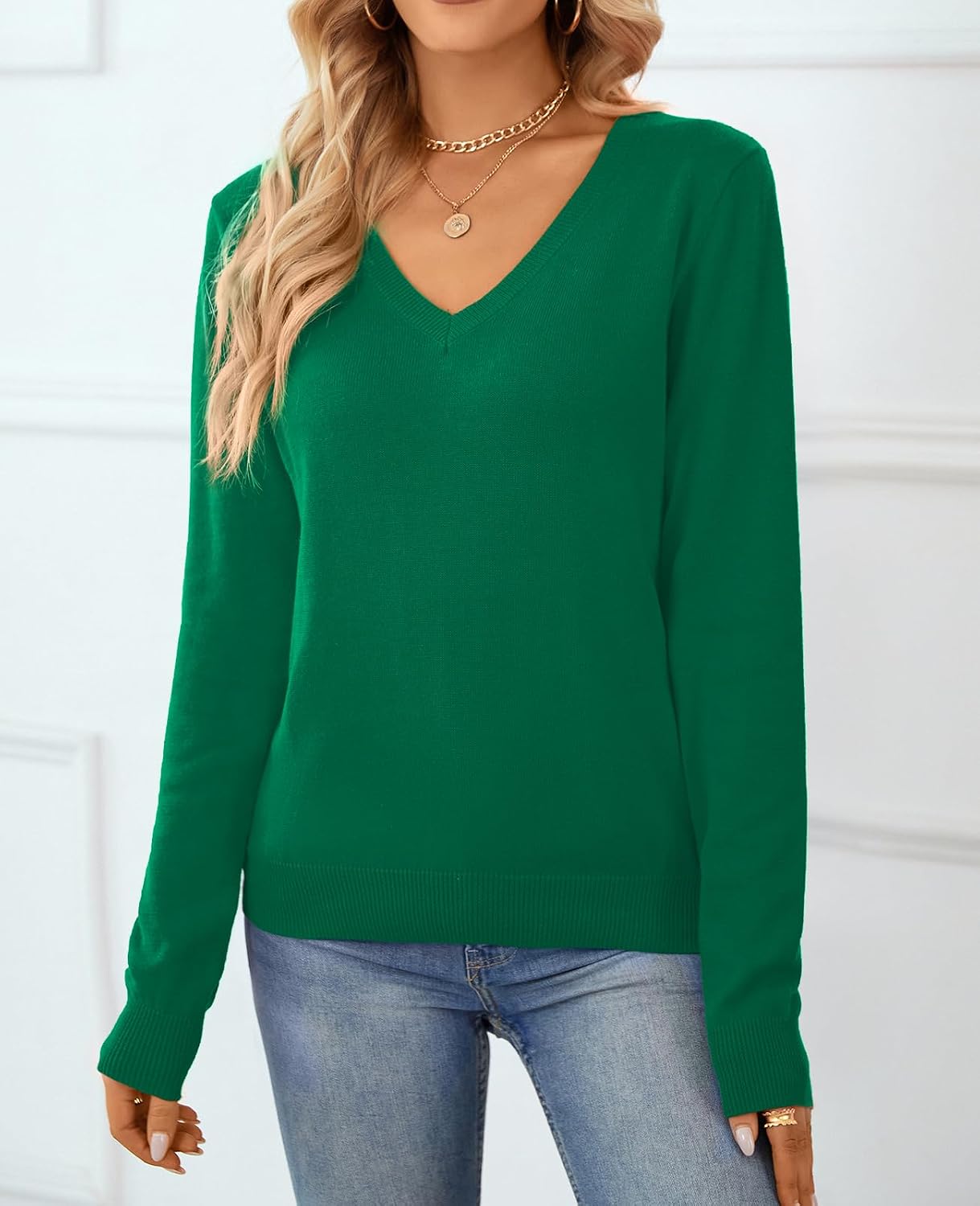  Women's 100% Cotton Sweater Lightweight Long Sleeve Pullover thumbnail