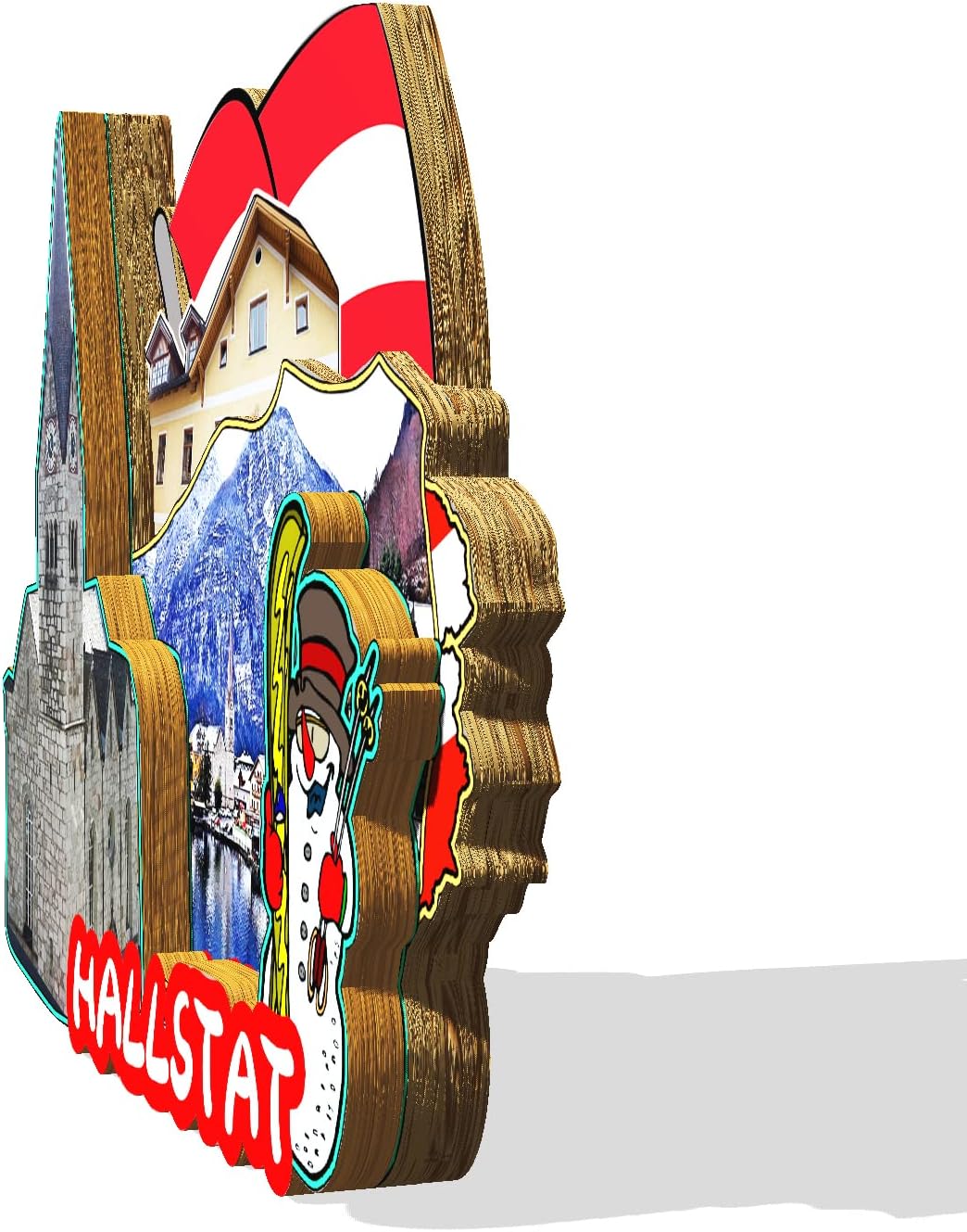 Austria Hallstatt Magnet Fridge Magnet Wooden 3D Landmarks Travel Collectible Souvenirs Decoration Handmade image 2