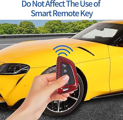Miniatura 3 de Funda de fibra de carbono real para llavero compatible con Toyota Supra GR A90 A91 MK5 2019-2022, funda inteligente para llave remota, accesorios de