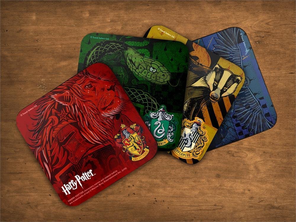 Amazon.com | Harry Potter Hogwarts Houses Hardboard Coaster Set