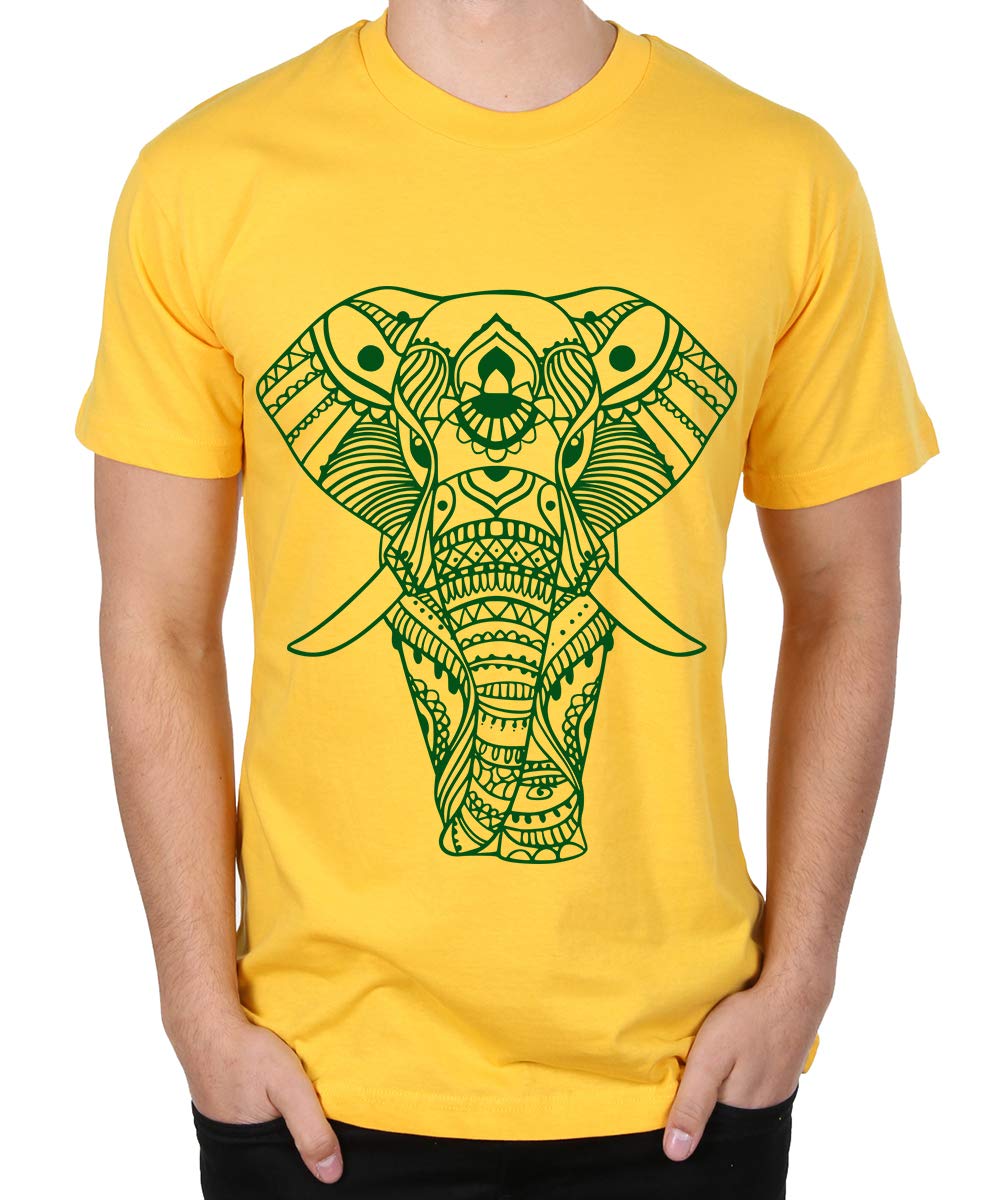 CaseriaMen's Cotton Printed T-Shirt -Designer Elephant | 100% Cotton | Half Sleeves | Regular Fit | Printed | Round Neck | Graphic T Shirt