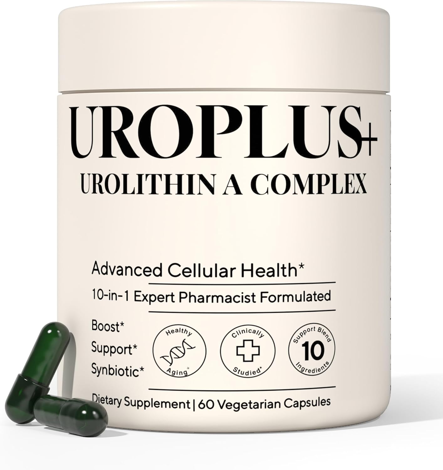 Plus+Ultra 10-in-1 UROLITHIN A 1250mg Liposomal Longevity Complex | w. NAD+, Nicotinamide Riboside & Resveratrol – Mitochondrial Support Promotes Cellular Energy, Anti-Aging & Muscle Recovery