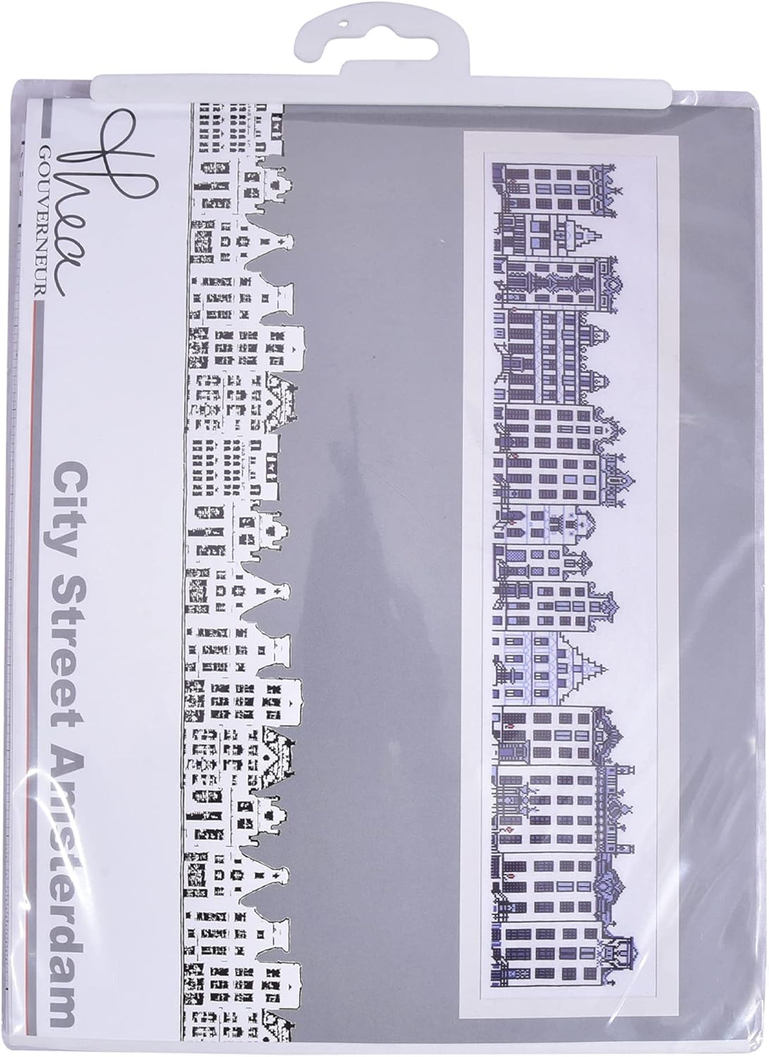 Thea Gouverneur - Counted Cross Stitch Kit - City Street Amsterdam - Aida - 16 Count - Embroidery Kits for Adults - Crafts - DMC Embroidery Threads and Other Cross Stitch Supplies Included - 873A