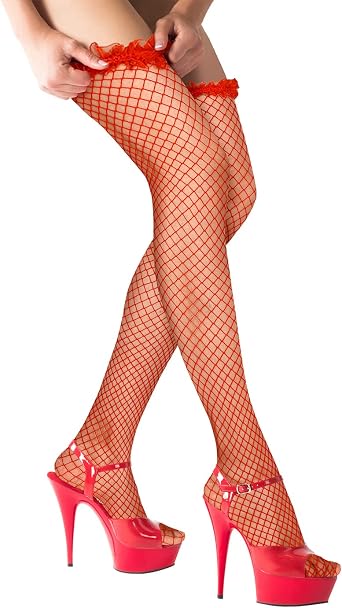 Benefeet Sox Womens Thigh Highs Stockings 2 Pack Lace Top Fishnet Opaque Sexy Over Knee High Stockings with Bow Ruffle