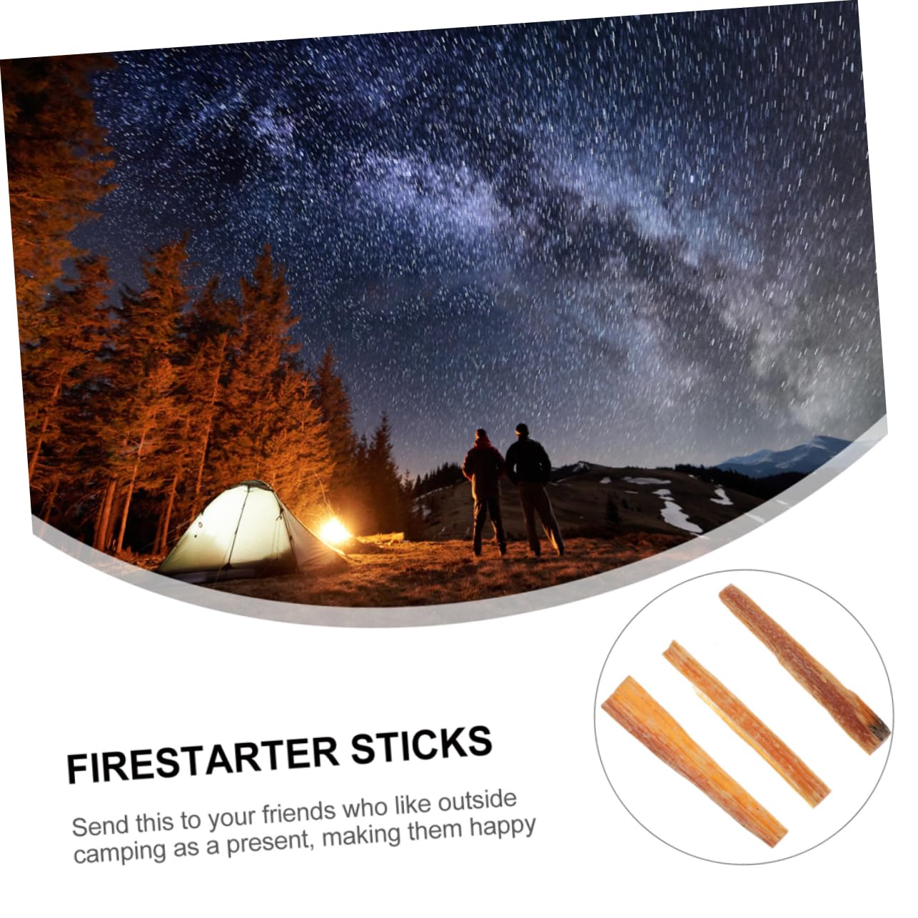 jojofuny Bâtons de Survie en Bois Naturel pour Camping et Barbecue, Allume-feu Séchés Four, Légers et Faciles à Transporter pour Feu de Bois en Plein Air