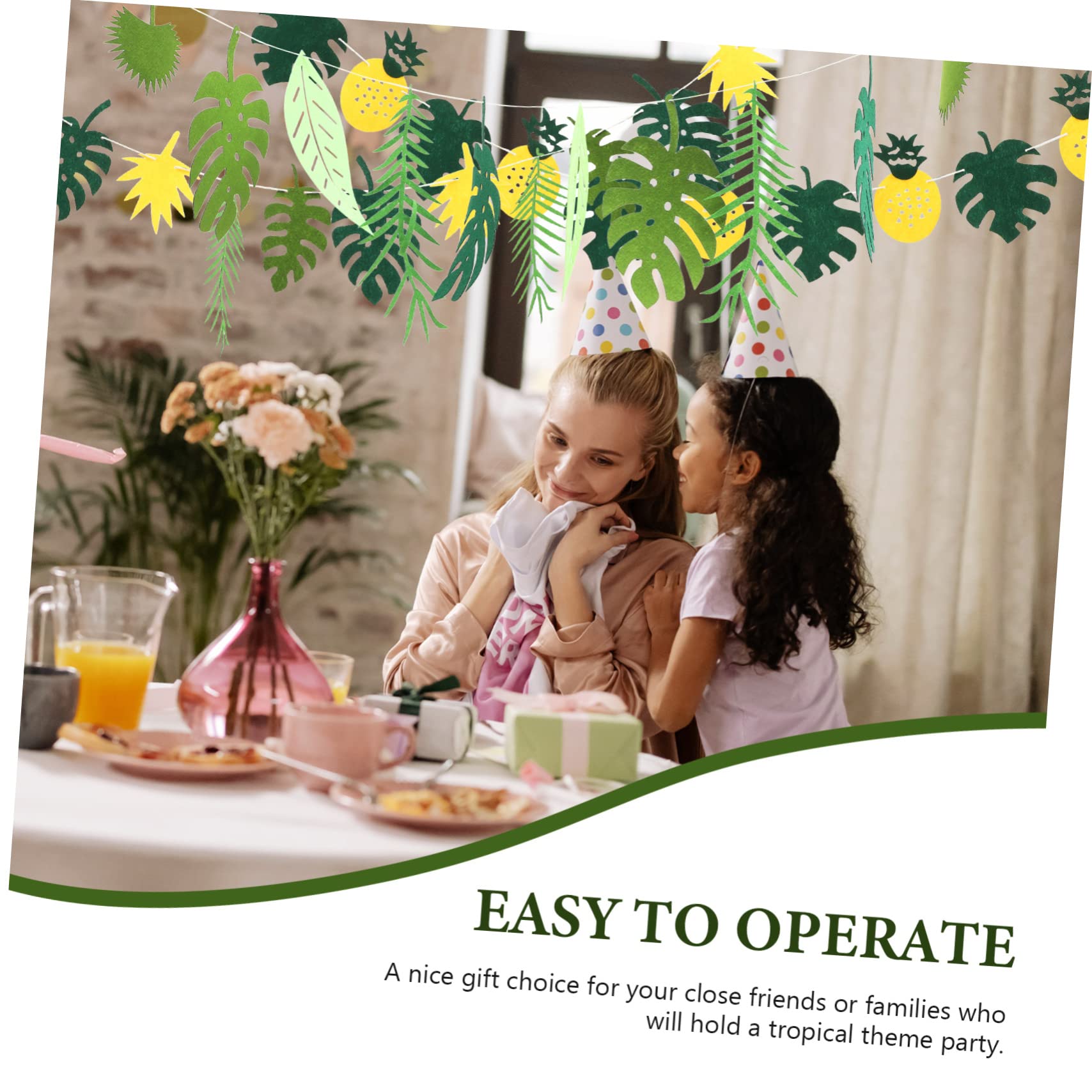 4sätze Tropisches Dekorationsset Mit Palmenblättern Teiliges Banner Für Hawaii-Party Hochzeiten Und Sommerfeste Installieren Auffällige Deko Für
