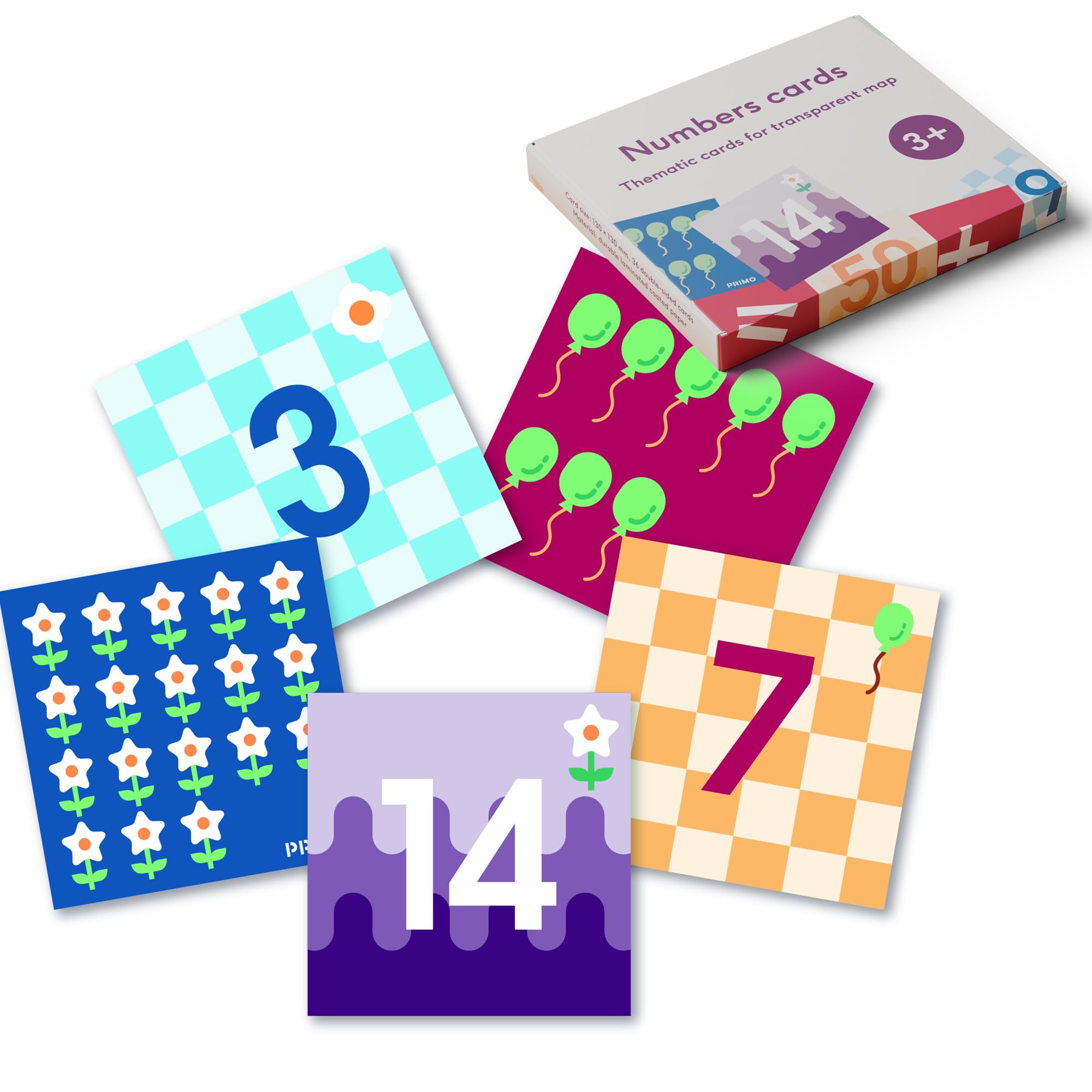 Primo Thematic Number Cards for Cubetto Transparent Pocket Mat | STEM Educational Programming Robot Activity Cards Set