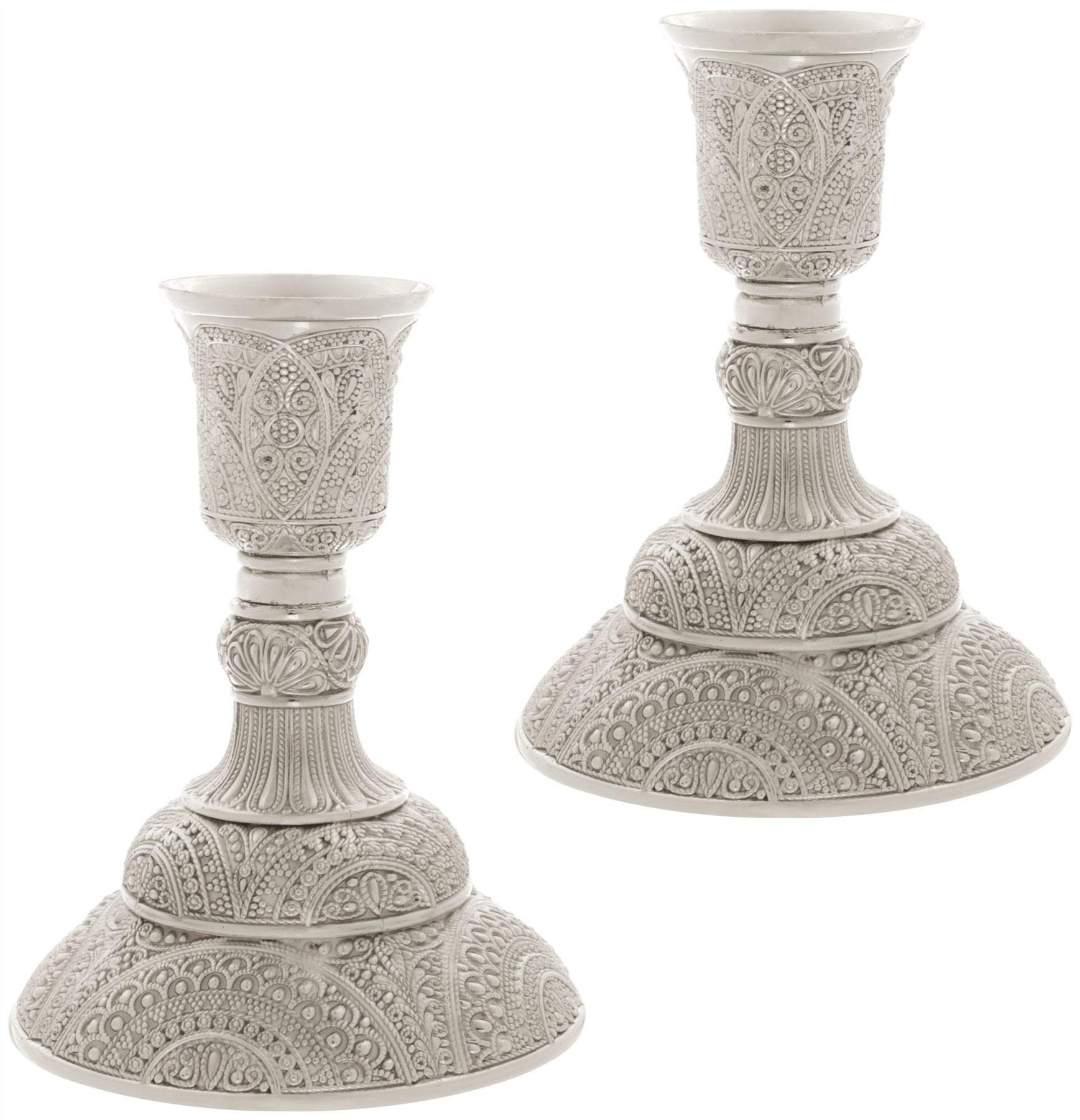 Paldinox Matching Pair of Silver Plated Filigree Candlesticks, 10 Centimetres