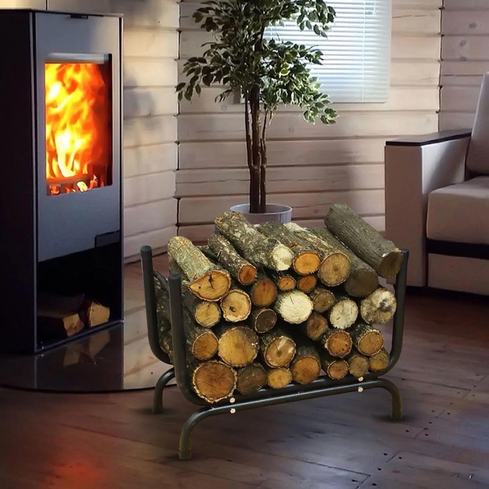 Portaoggetti per tronchi Griglia per camino Organizzatore legname Supporto per supporto in legno Griglia per fuoco per cucinare in giardino all'aperto