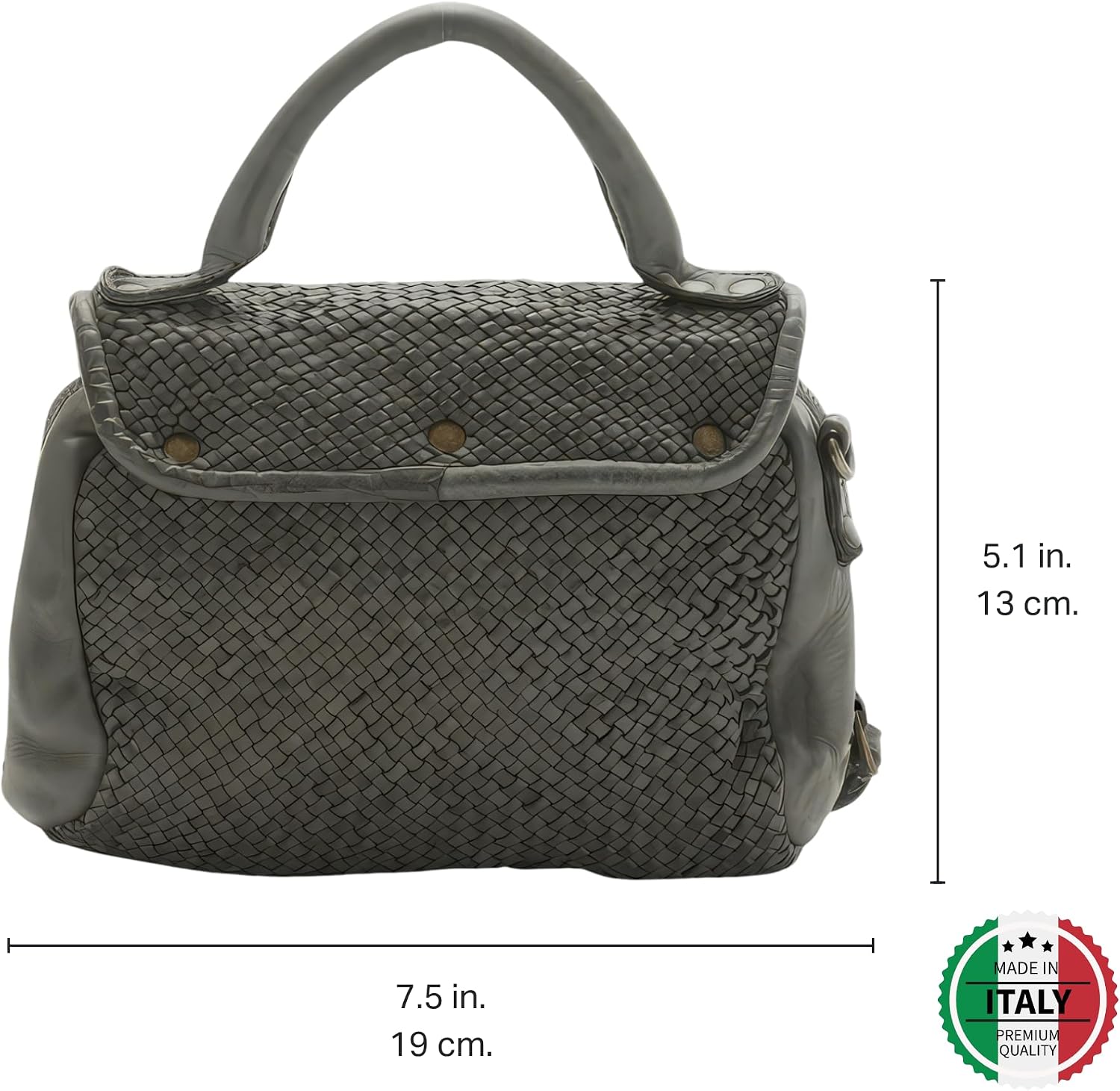 Italian Top Handle Genuine Leather Small Crossbody Bag for Women - Handcrafted Calfskin Italian Leather Purses