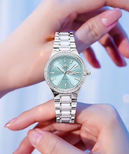 Miniatura 4 de OUPINKE Relojes para hombre mecánico automático de lujo para negocios reloj de pulsera de 1732in esqueleto dorado cuerda automática acero de