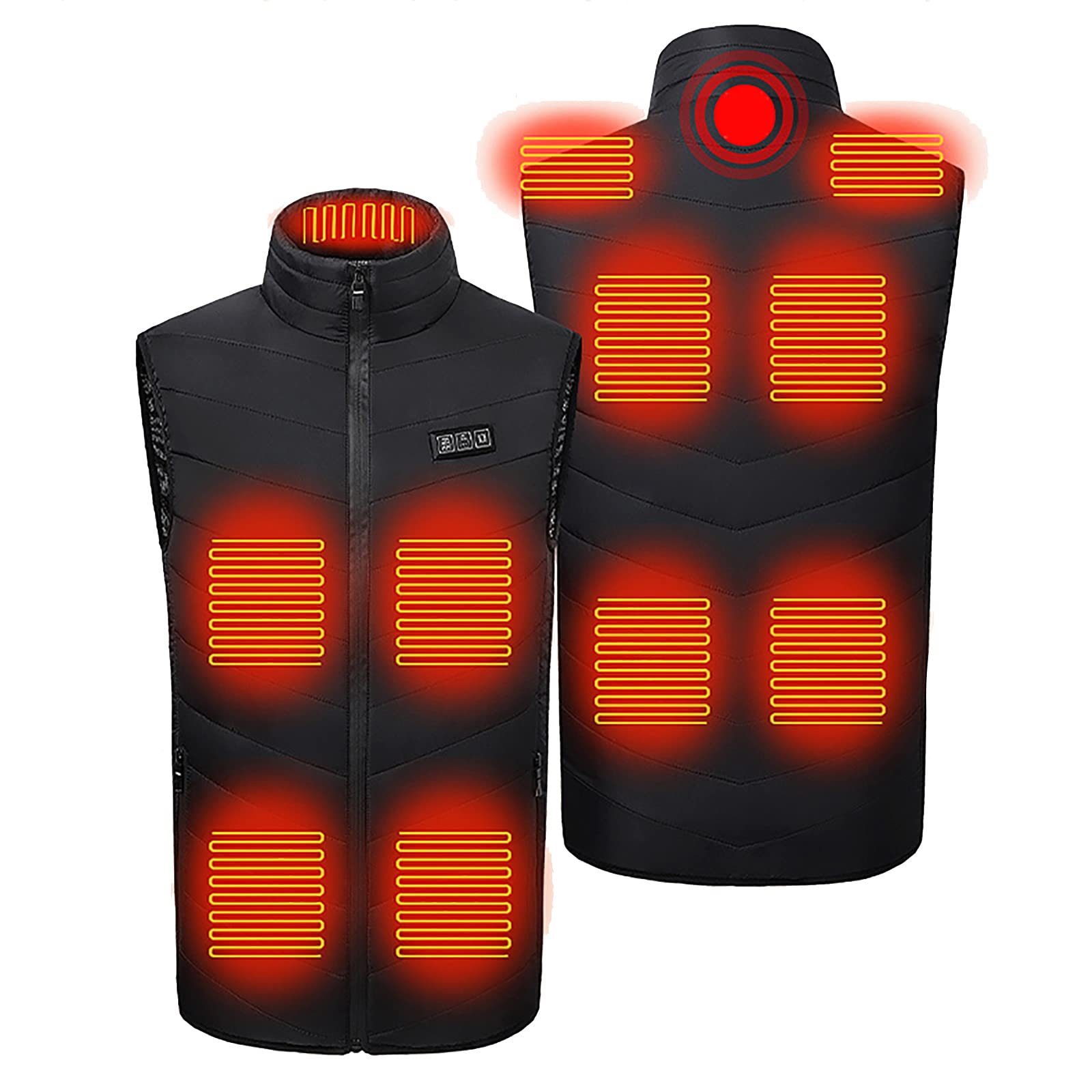 Chaleco calefactor USB negro talla S con 17 zonas de calor para invierno 8