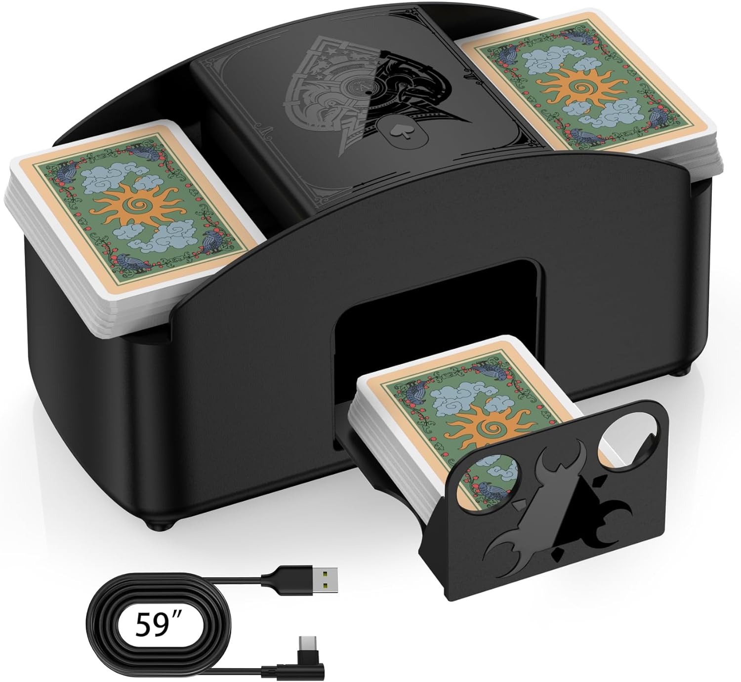 HJCMikee Automatic Electric Card Shuffler for 12 Deck Standard Poker