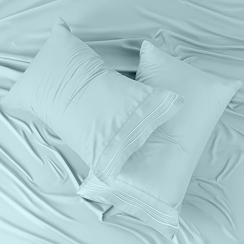 Miniatura 6 de LDC - Juego de sábanas de microfibra cepillada de 6 piezas con bolsillos de 16 pulgadas de profundidad, fundas de almohada bordadas y lisas, sábanas