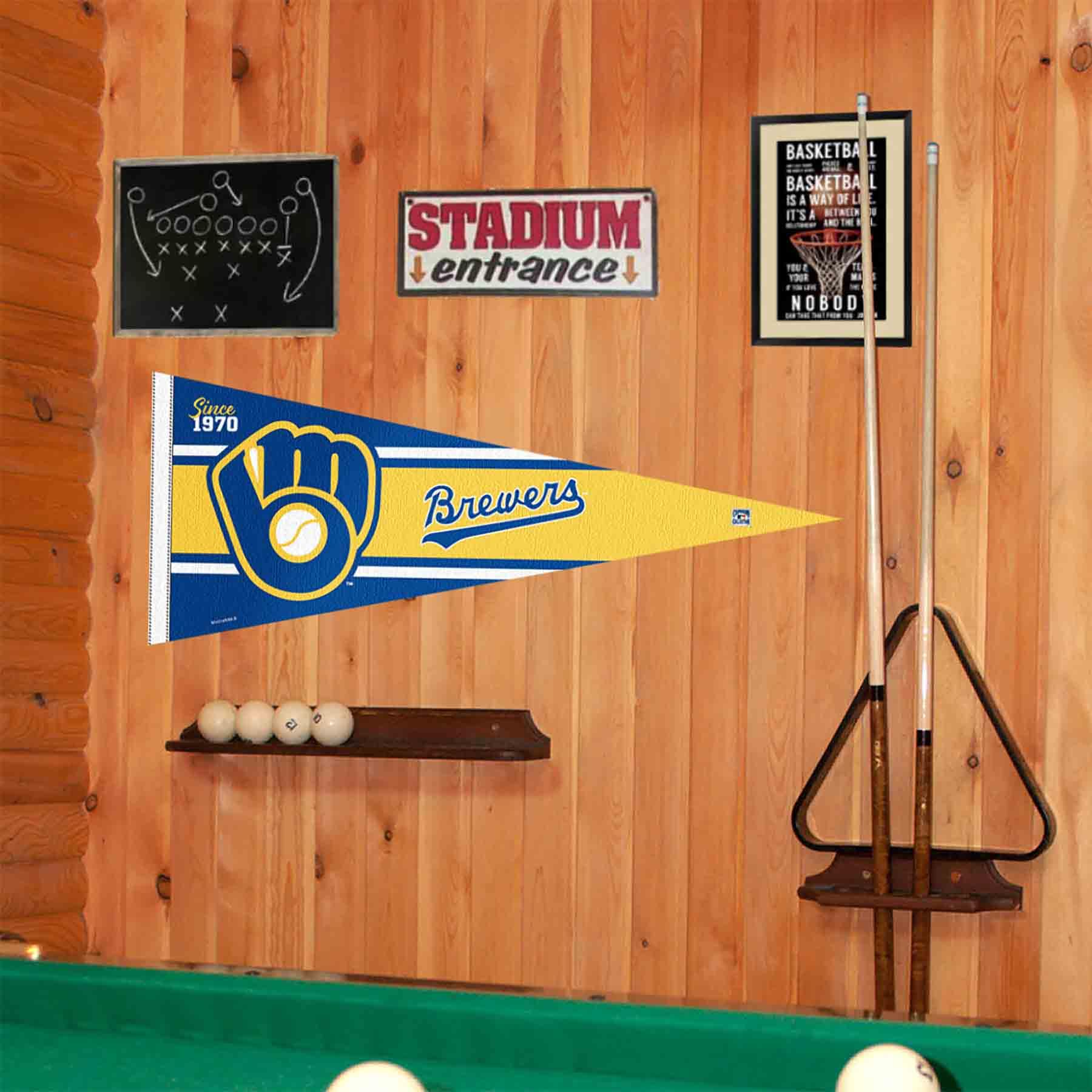WinCraft Brewers Retro Vintage Throwback Full Size Pennant Flag