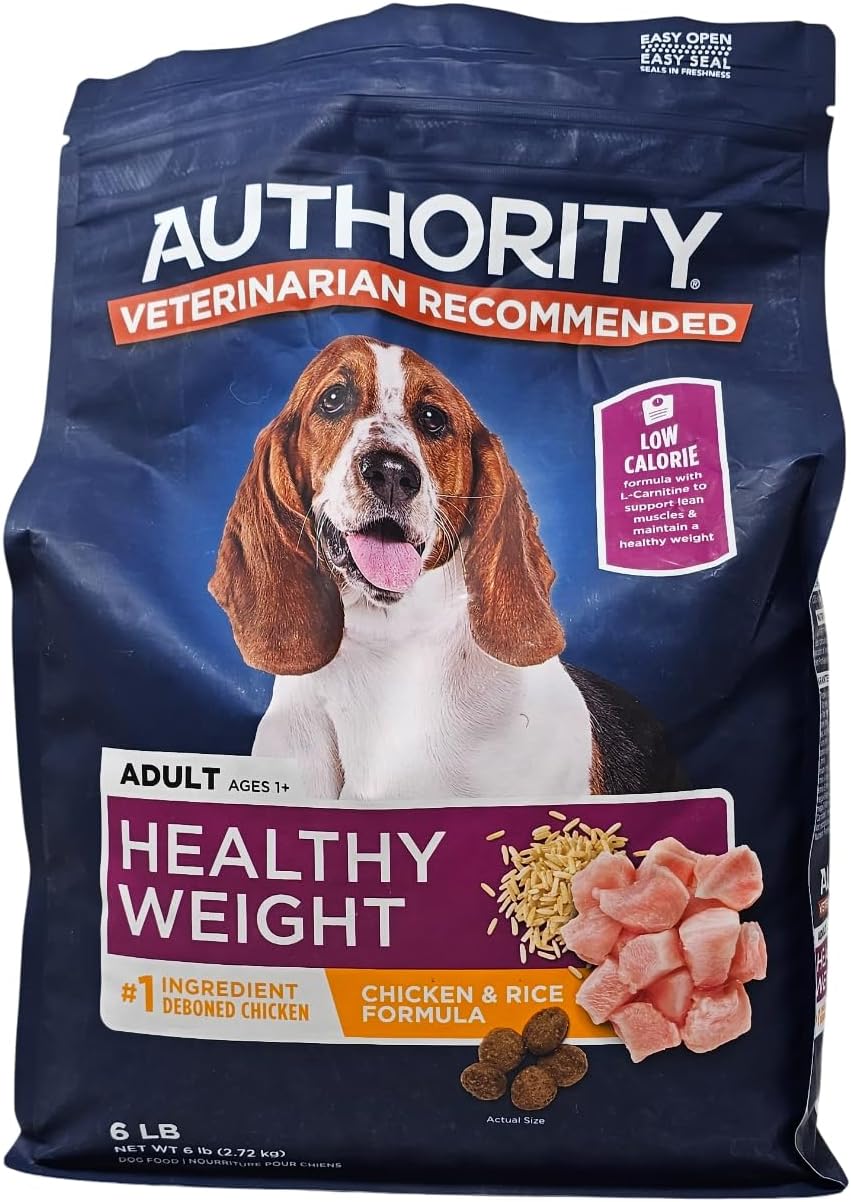 Authority Adult Healthy Weight Chicken and Rice Dry Dog Food, 6 Pound Bag